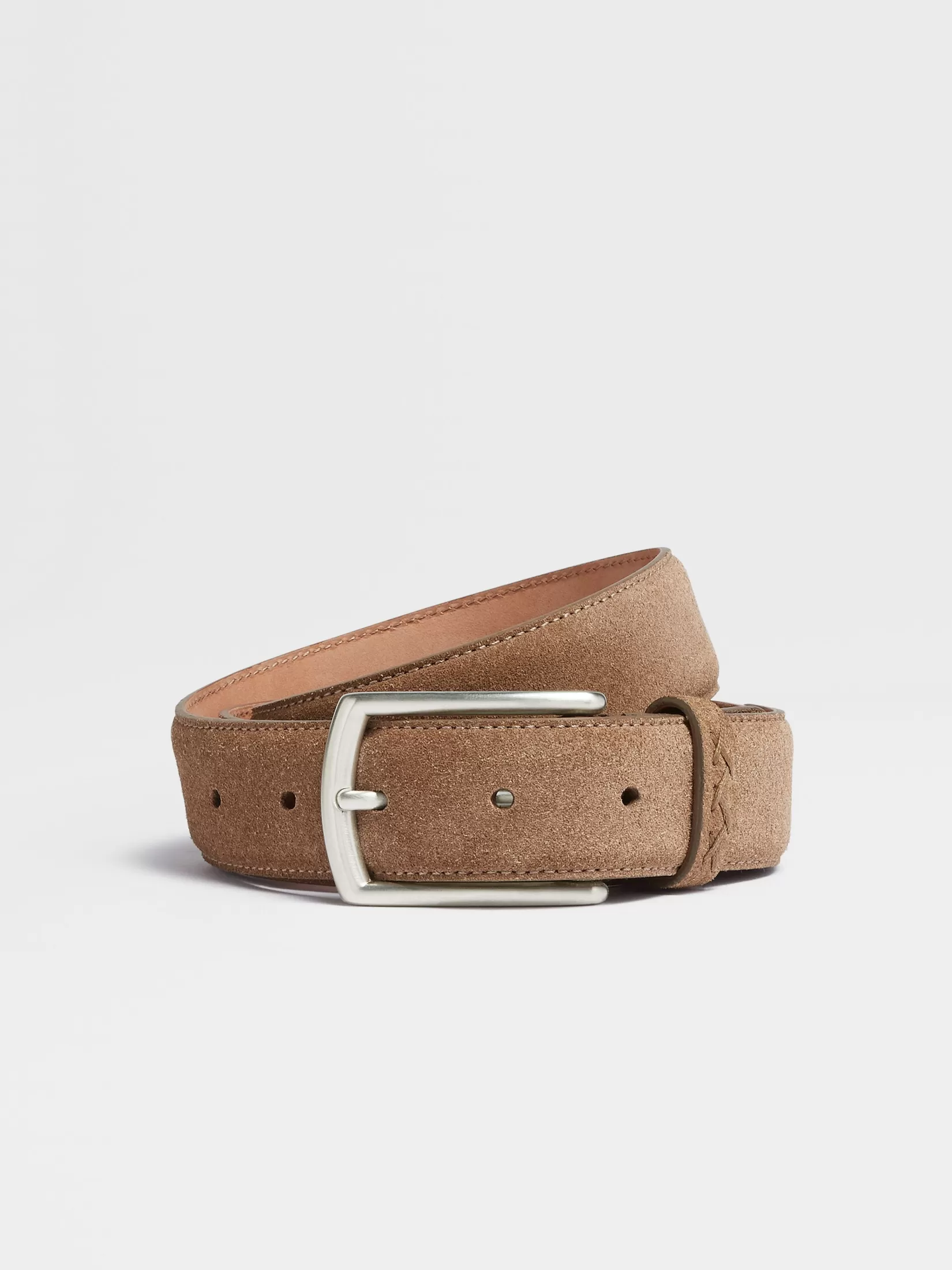 ZEGNA Belts<Suede Belt Beige