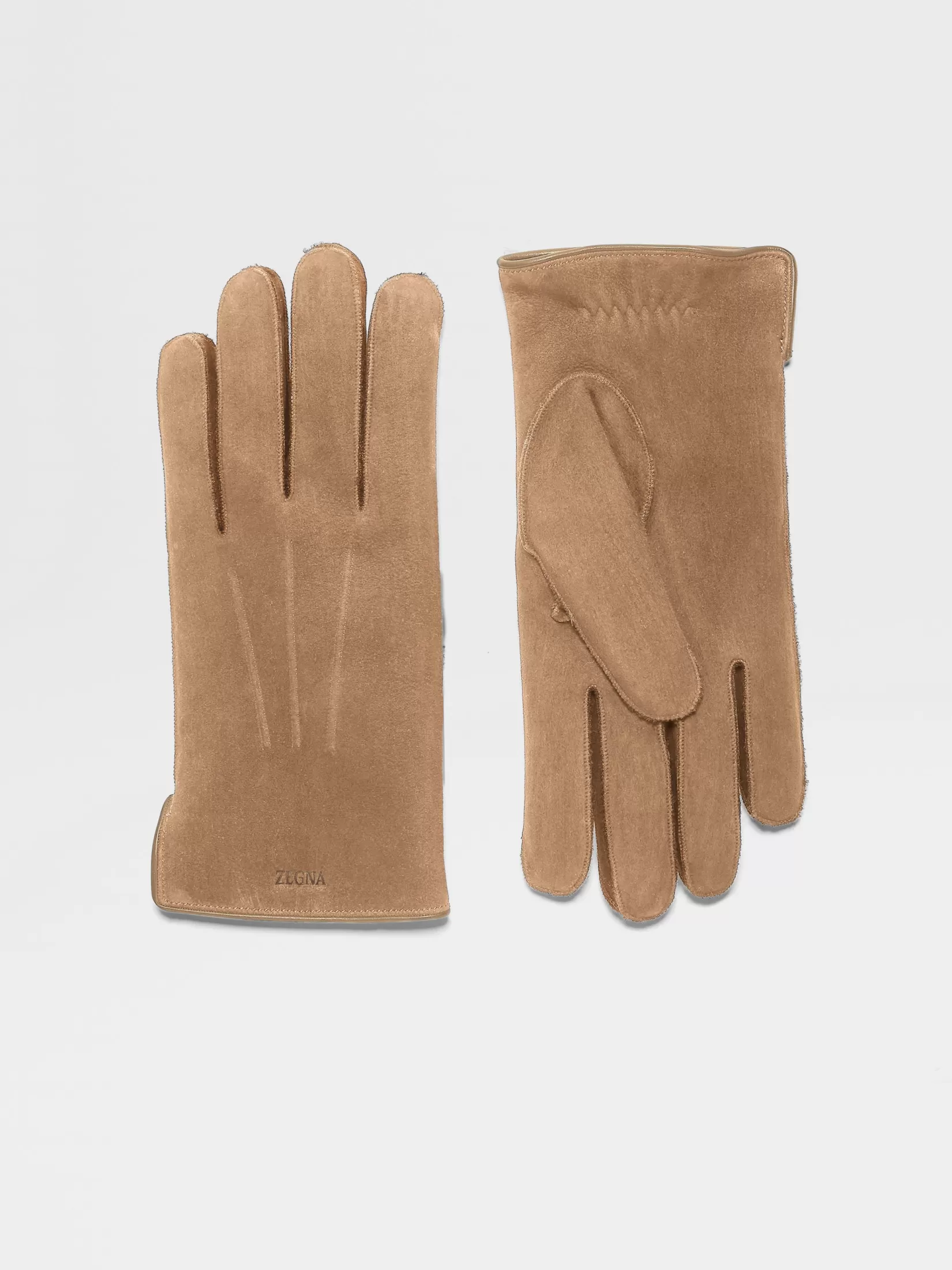 ZEGNA Soft Accessories | Gloves, Scarves And Hats<Suede Gloves Beige