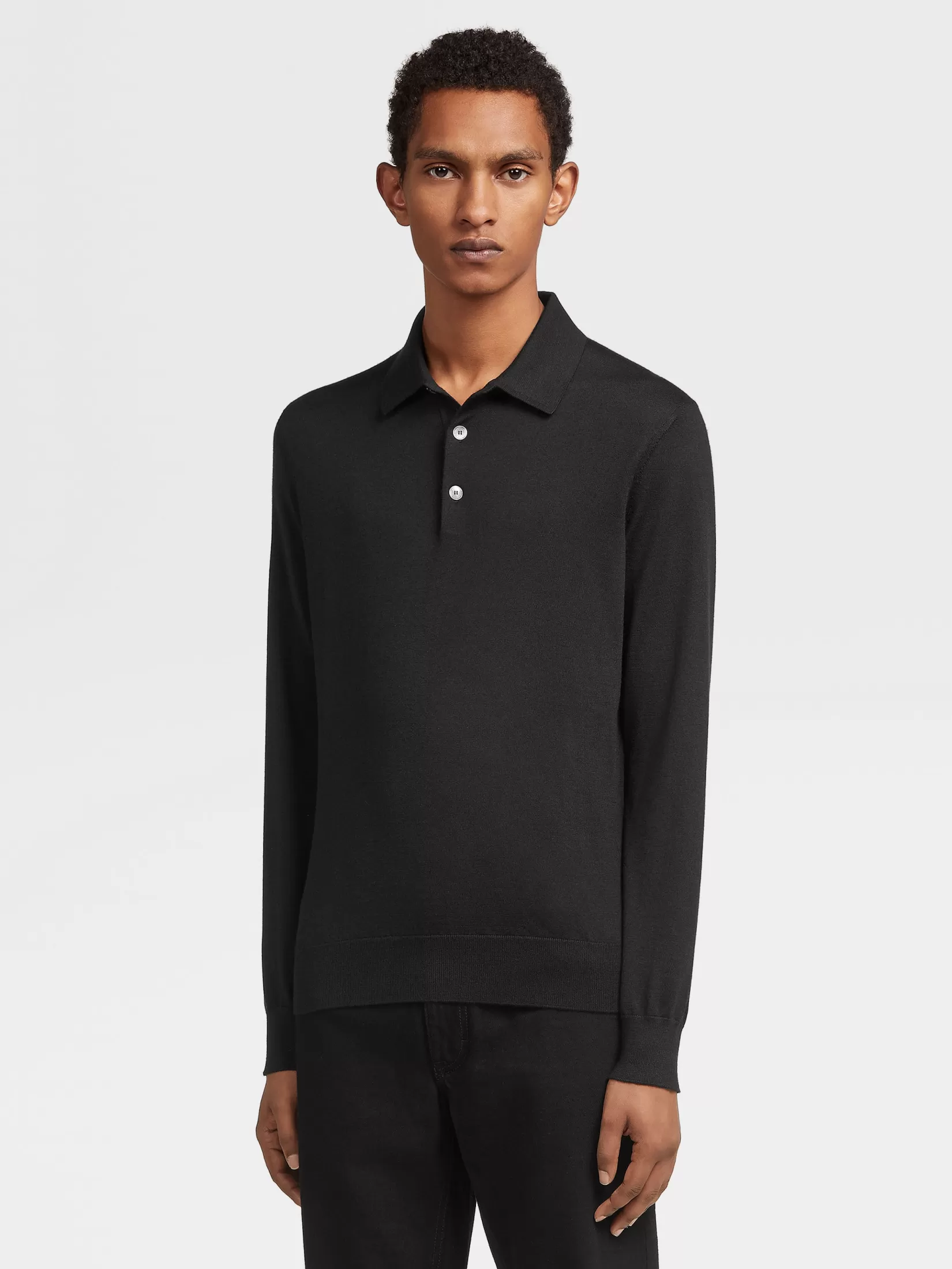 ZEGNA Polo Shirts | Sweaters<Cashseta Polo Shirt Black