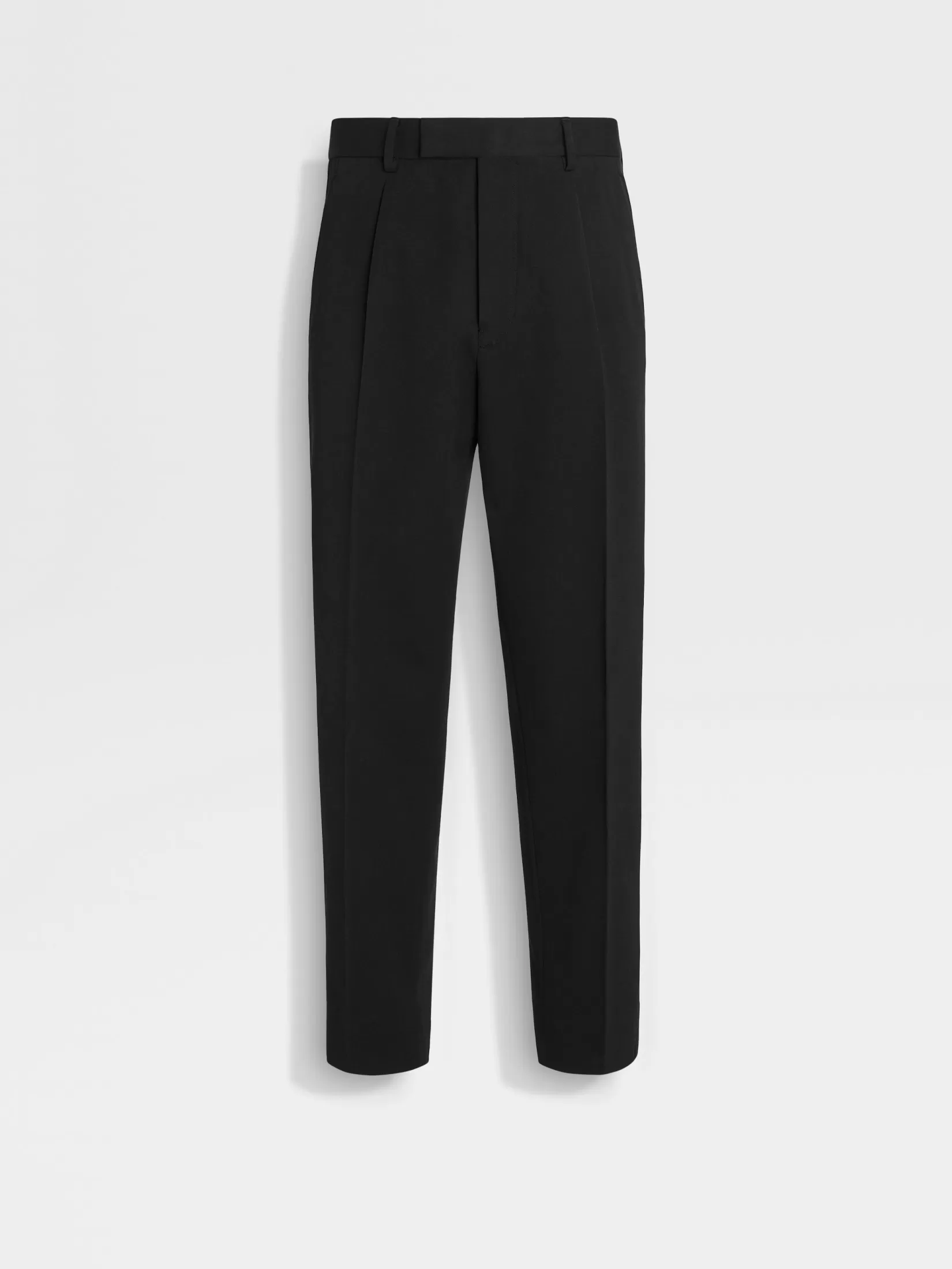 ZEGNA Pants<Cotton and Wool Pants Black