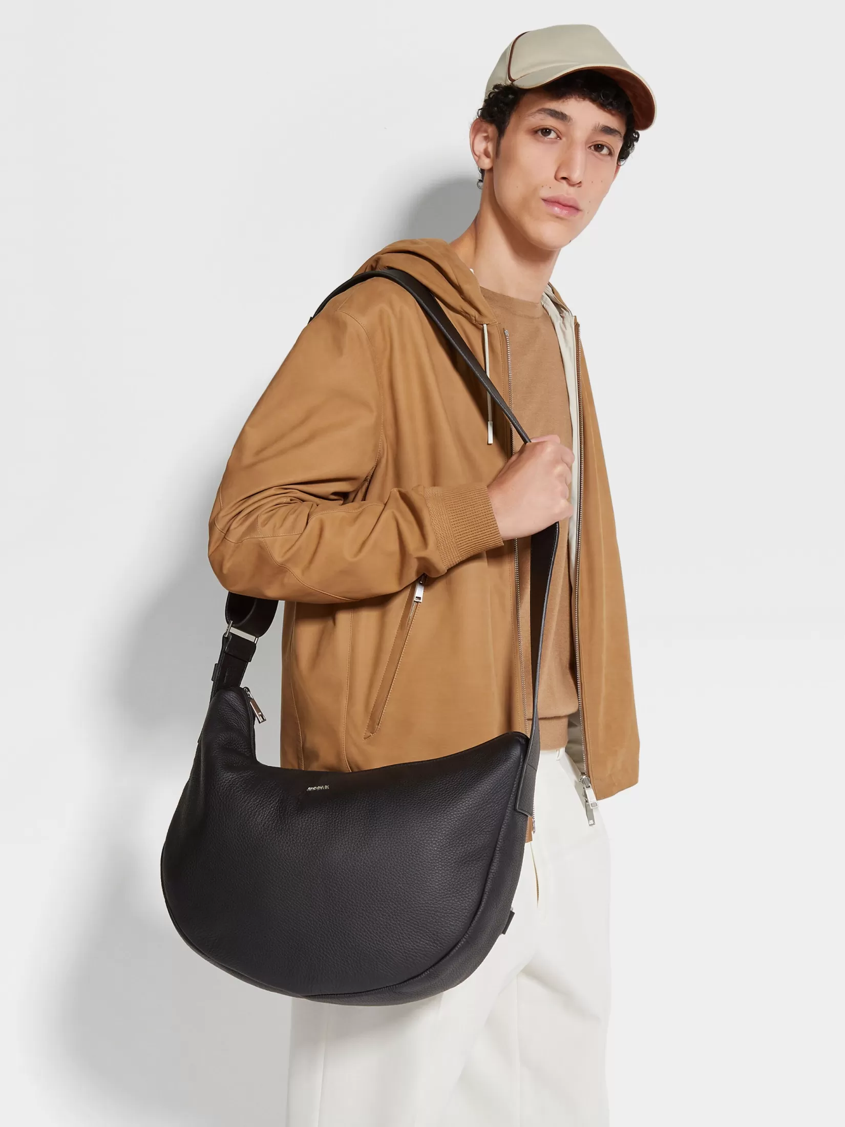 ZEGNA Bags And Wallets<Deerskin Hobo Panorama Mini Bag Black