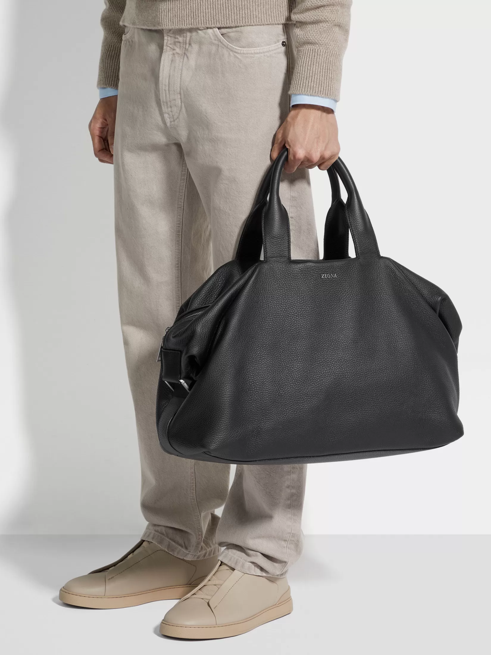 ZEGNA Travel In Style | Bags And Wallets<Deerskin Holdall Raglan Black