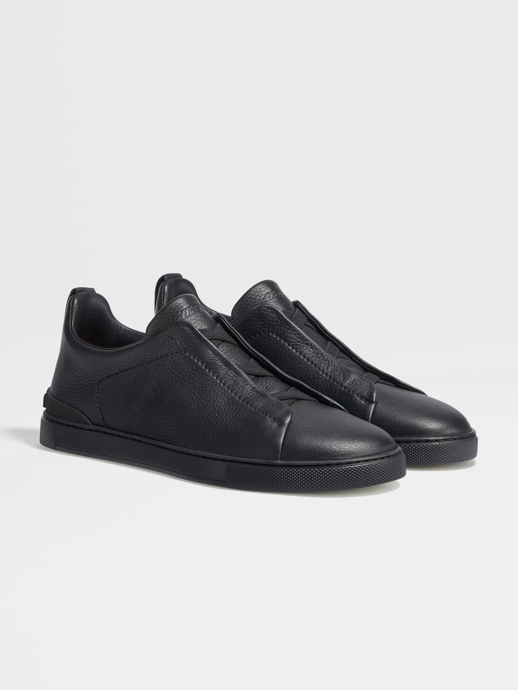 ZEGNA Sneakers<Deerskin Triple Stitch™ Sneakers Black