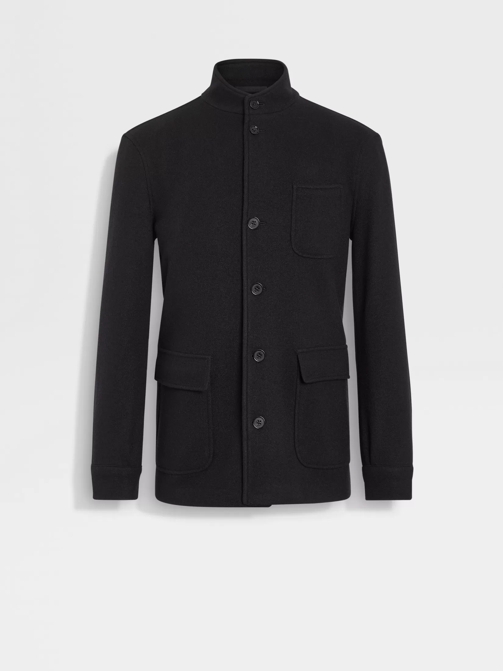 ZEGNA Overshirts And Chore Jackets<Jerseywear Wool and Cashmere Chore Jacket Black