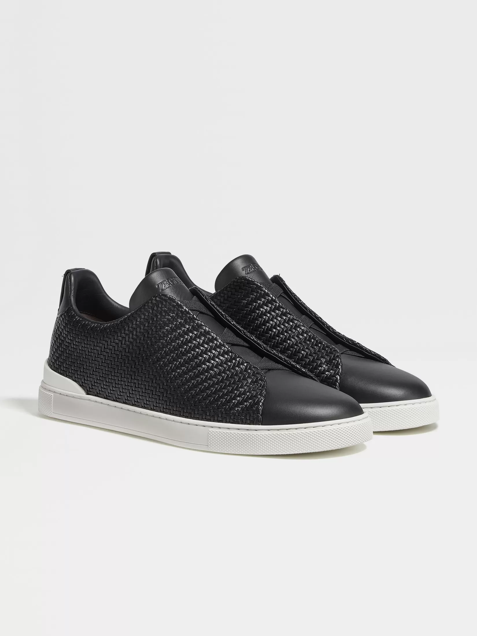 ZEGNA Sneakers<PELLETESSUTA™ Leather Triple Stitch™ Sneakers Black