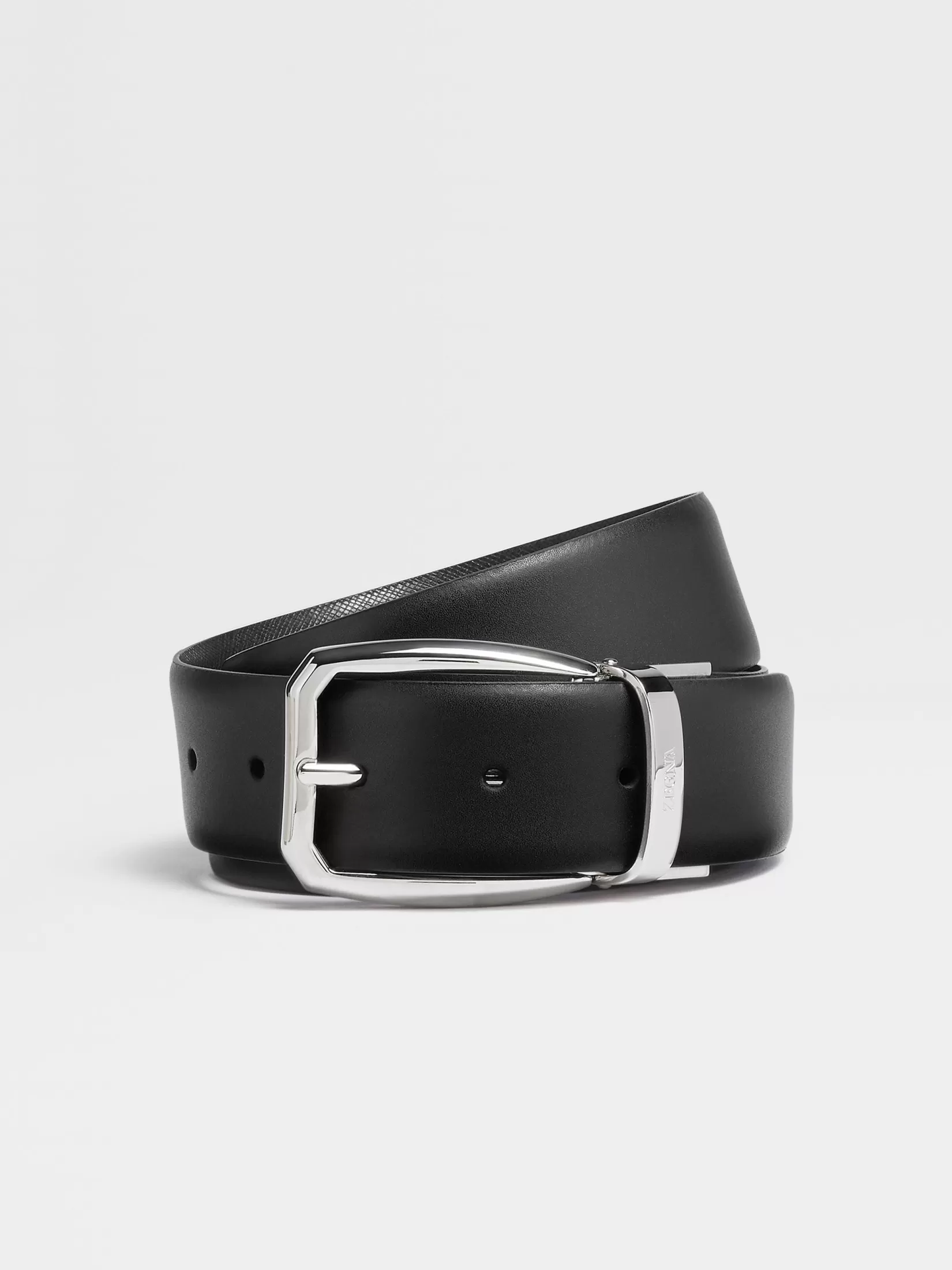 ZEGNA Belts<Reversible Leather Belt Black