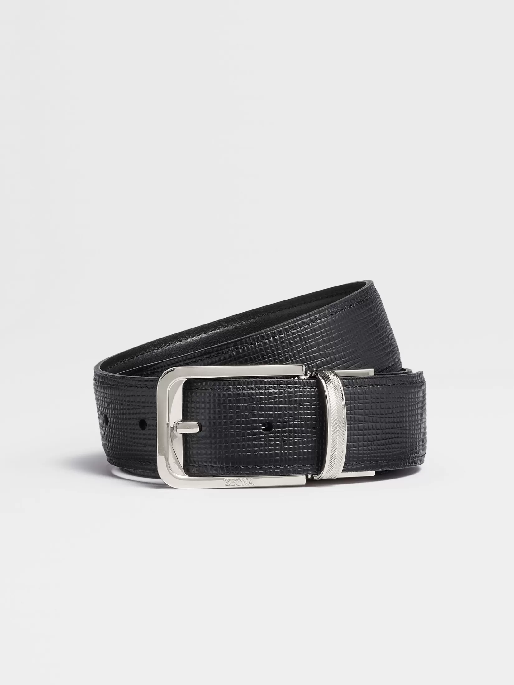 ZEGNA Belts<Reversible Leather Belt Black