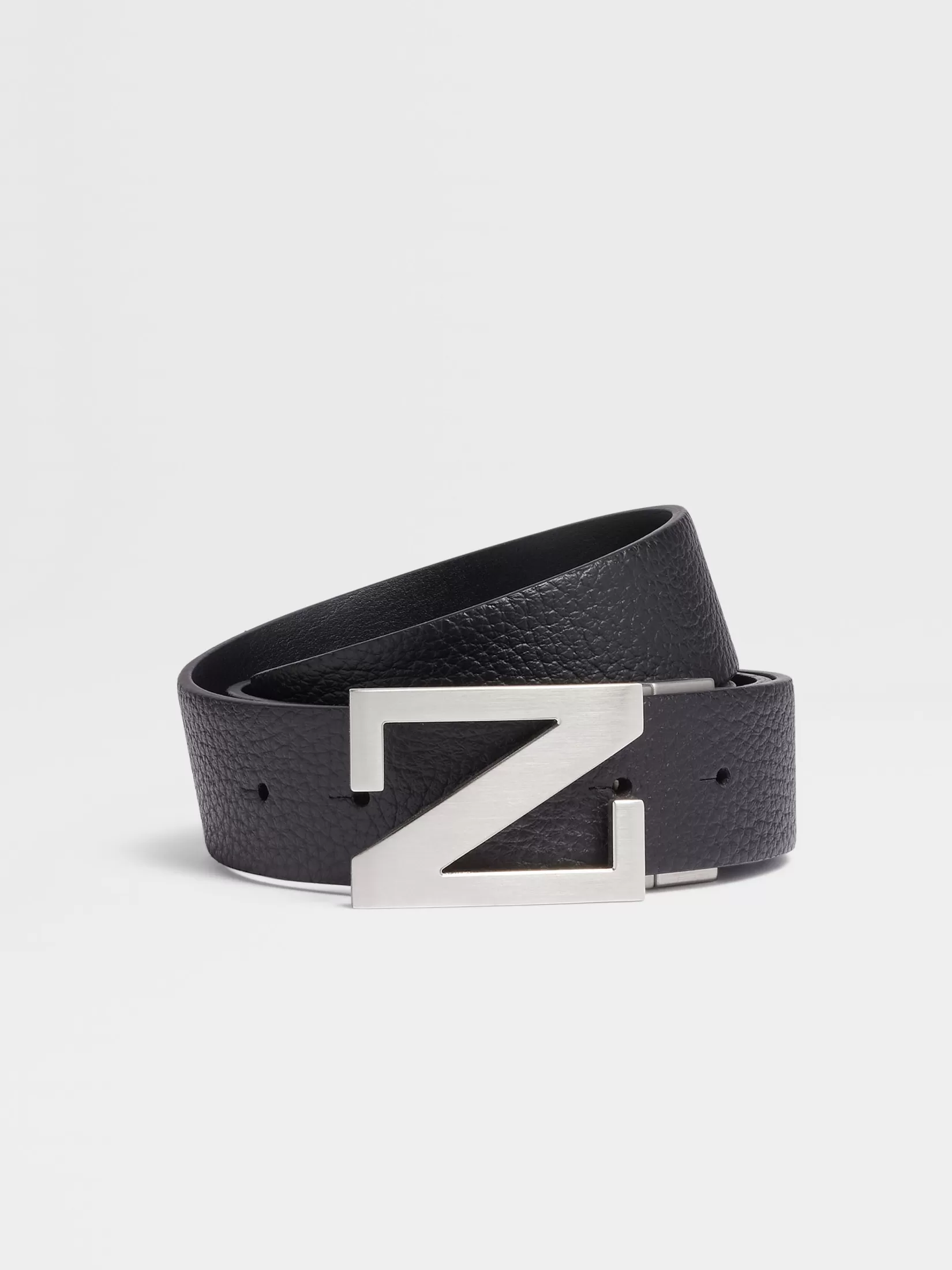 ZEGNA Belts<Reversible Leather Belt Black