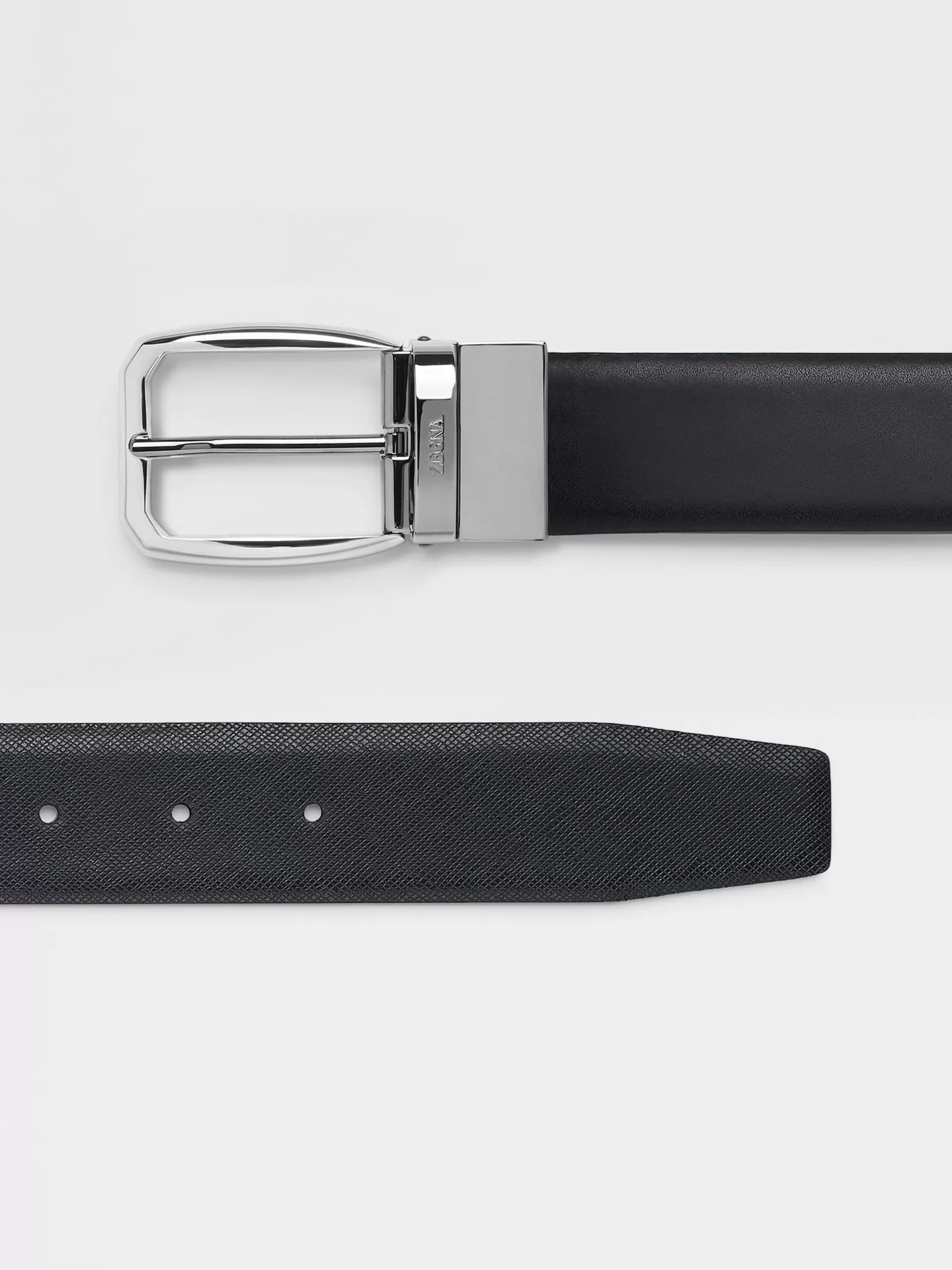 ZEGNA Belts<Reversible Leather Belt Black