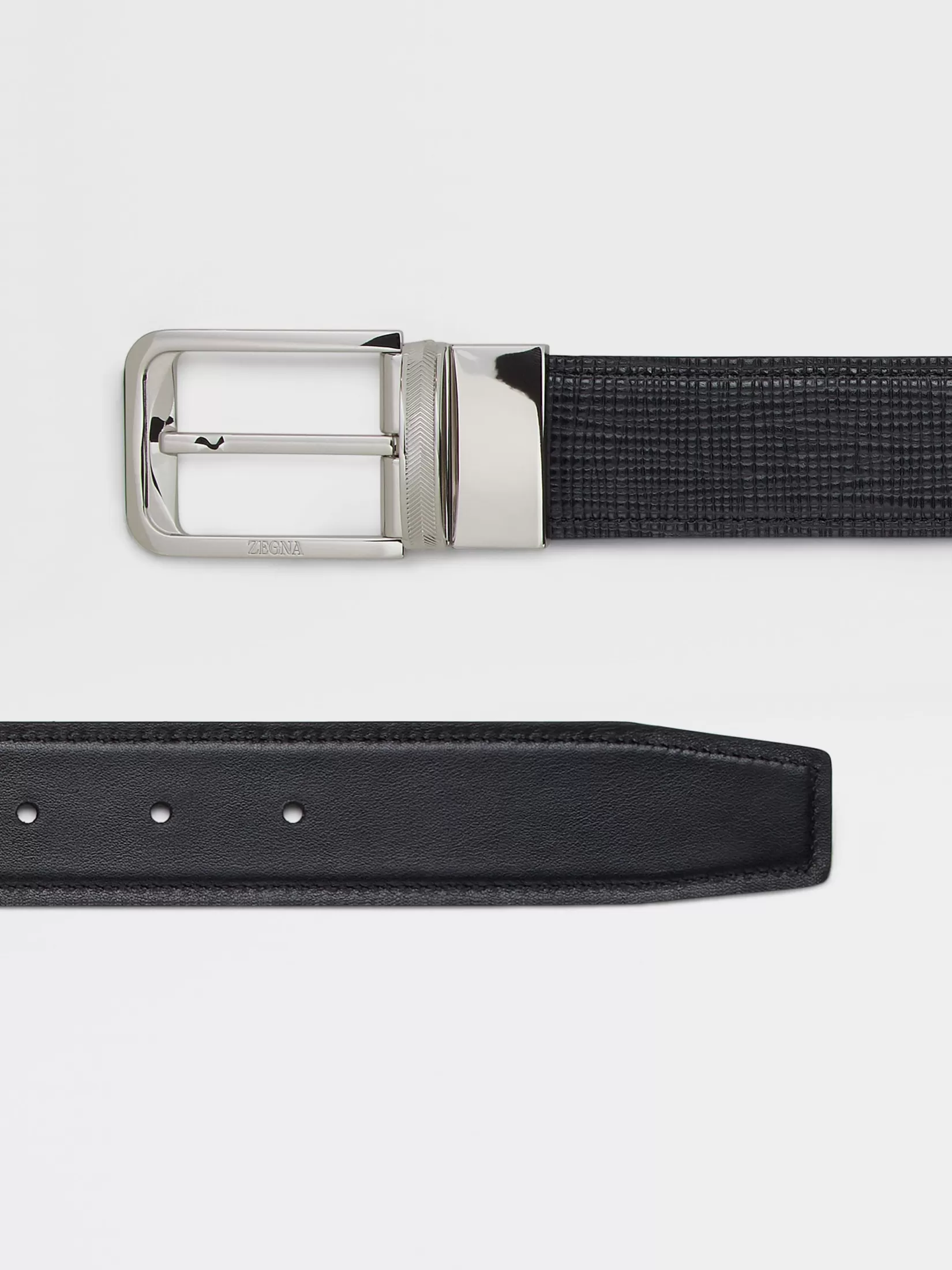 ZEGNA Belts<Reversible Leather Belt Black