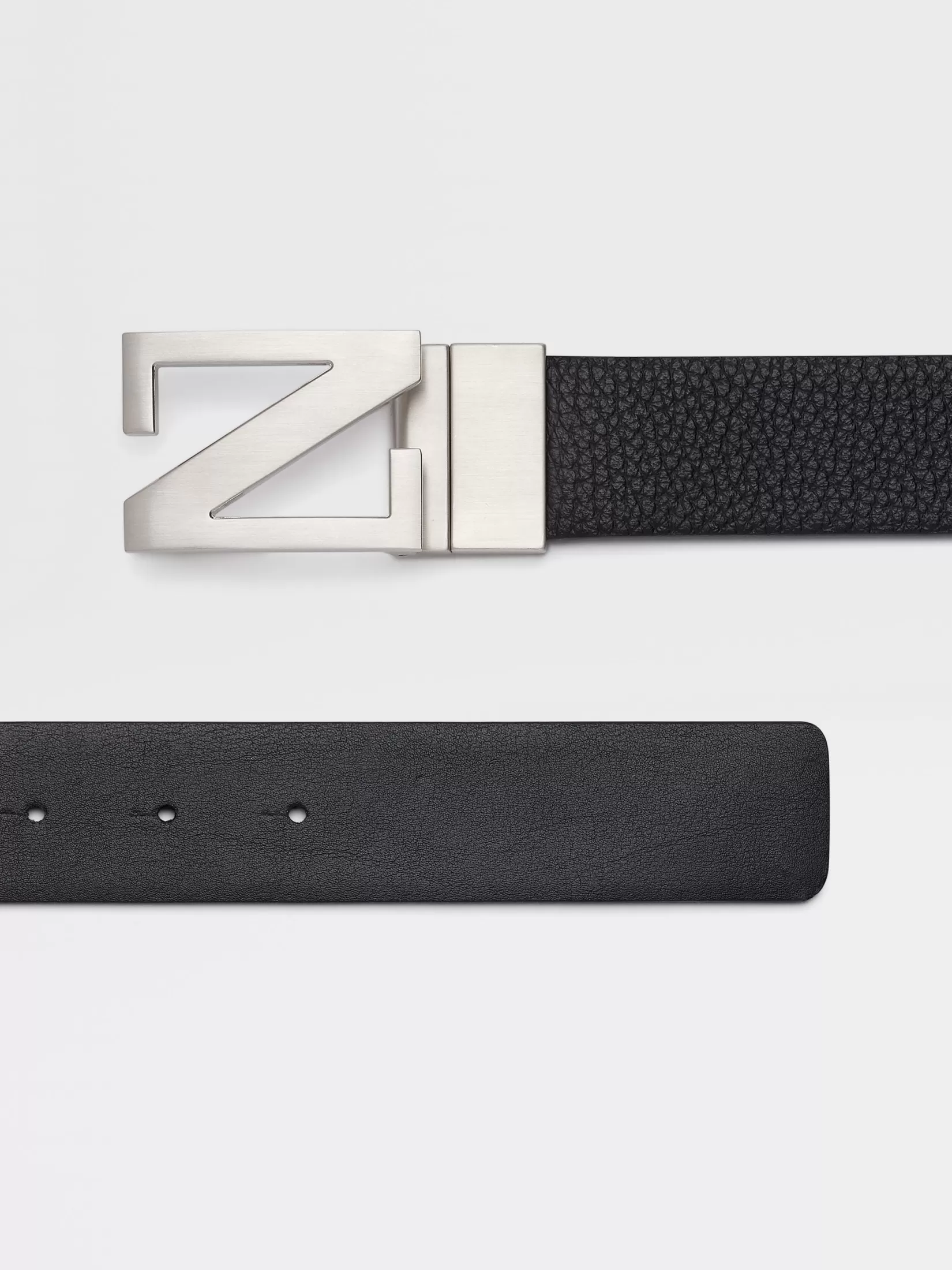 ZEGNA Belts<Reversible Leather Belt Black