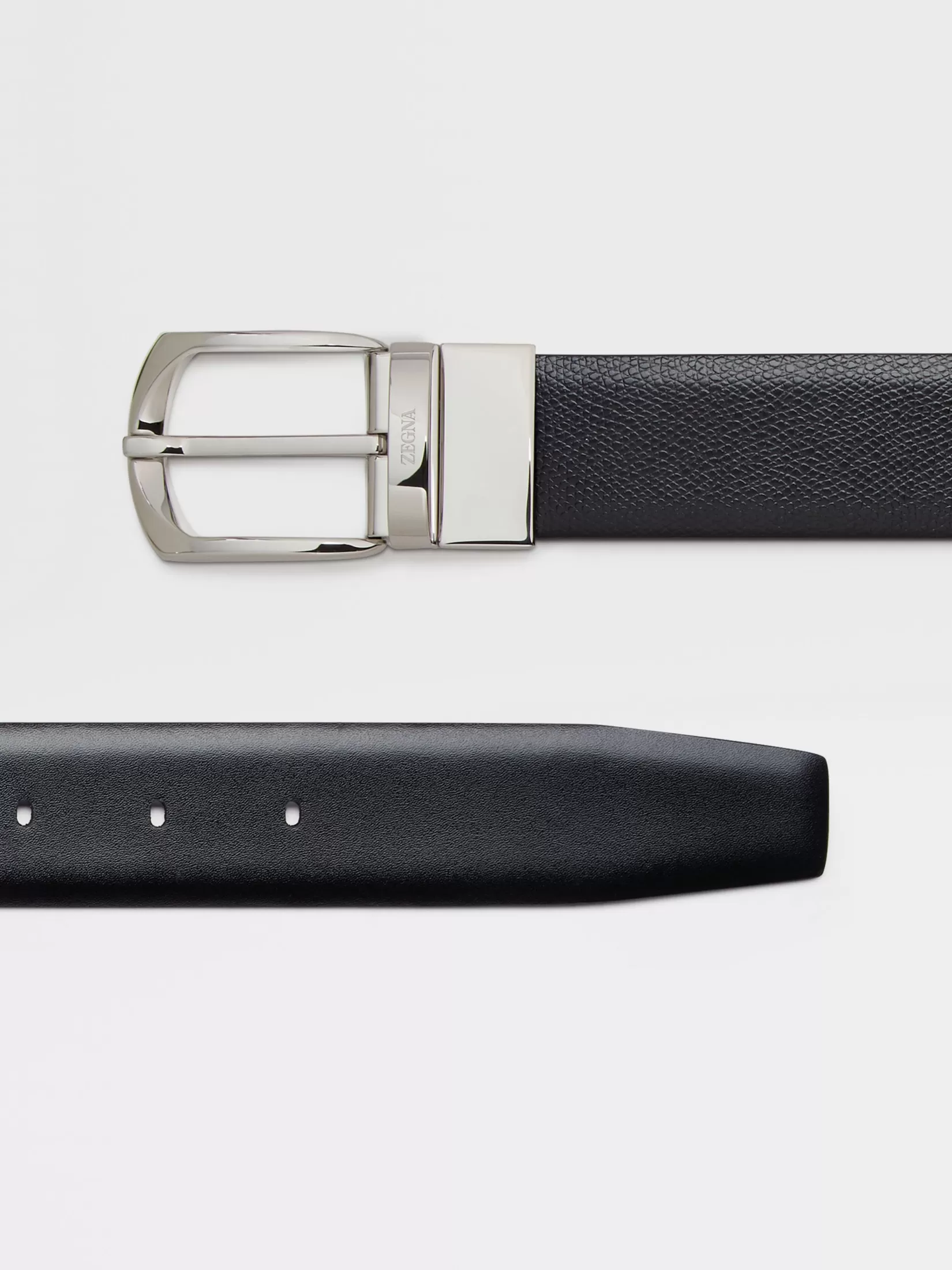 ZEGNA Belts<Reversible Leather Belt Black