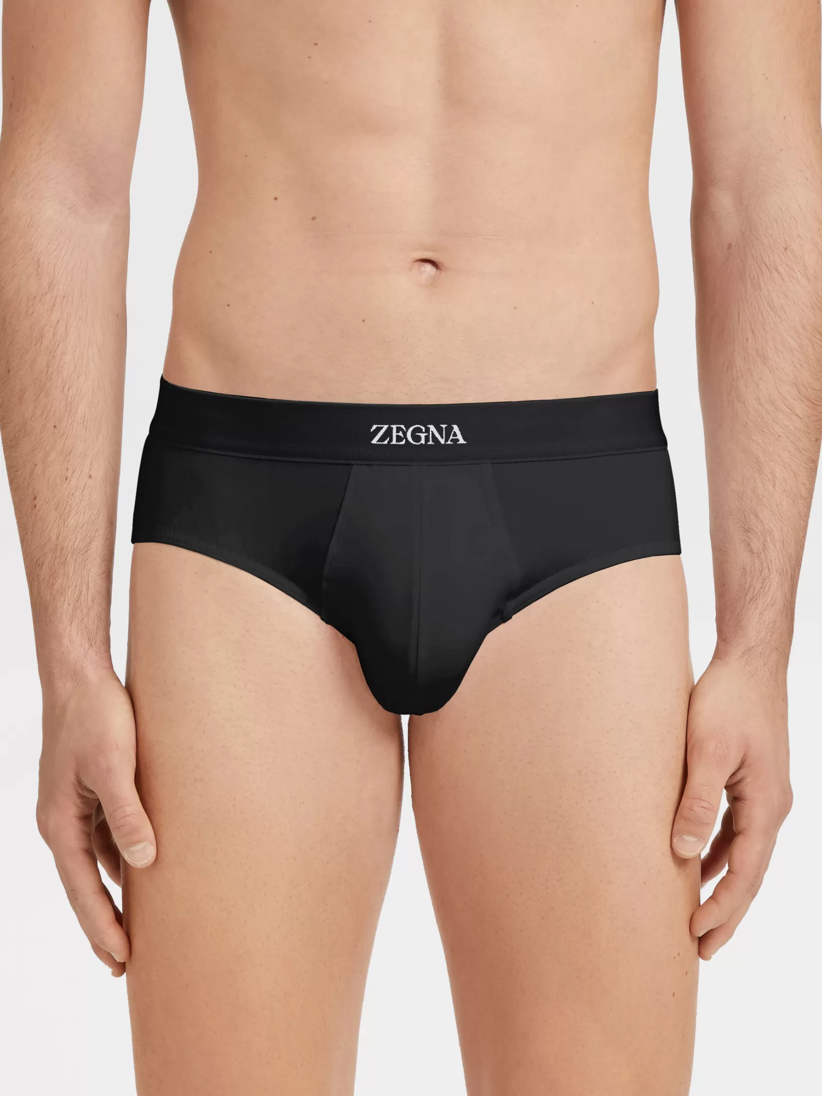 ZEGNA Underwear And Socks | Underwear And Socks<Stretch Cotton Midi Brief Black