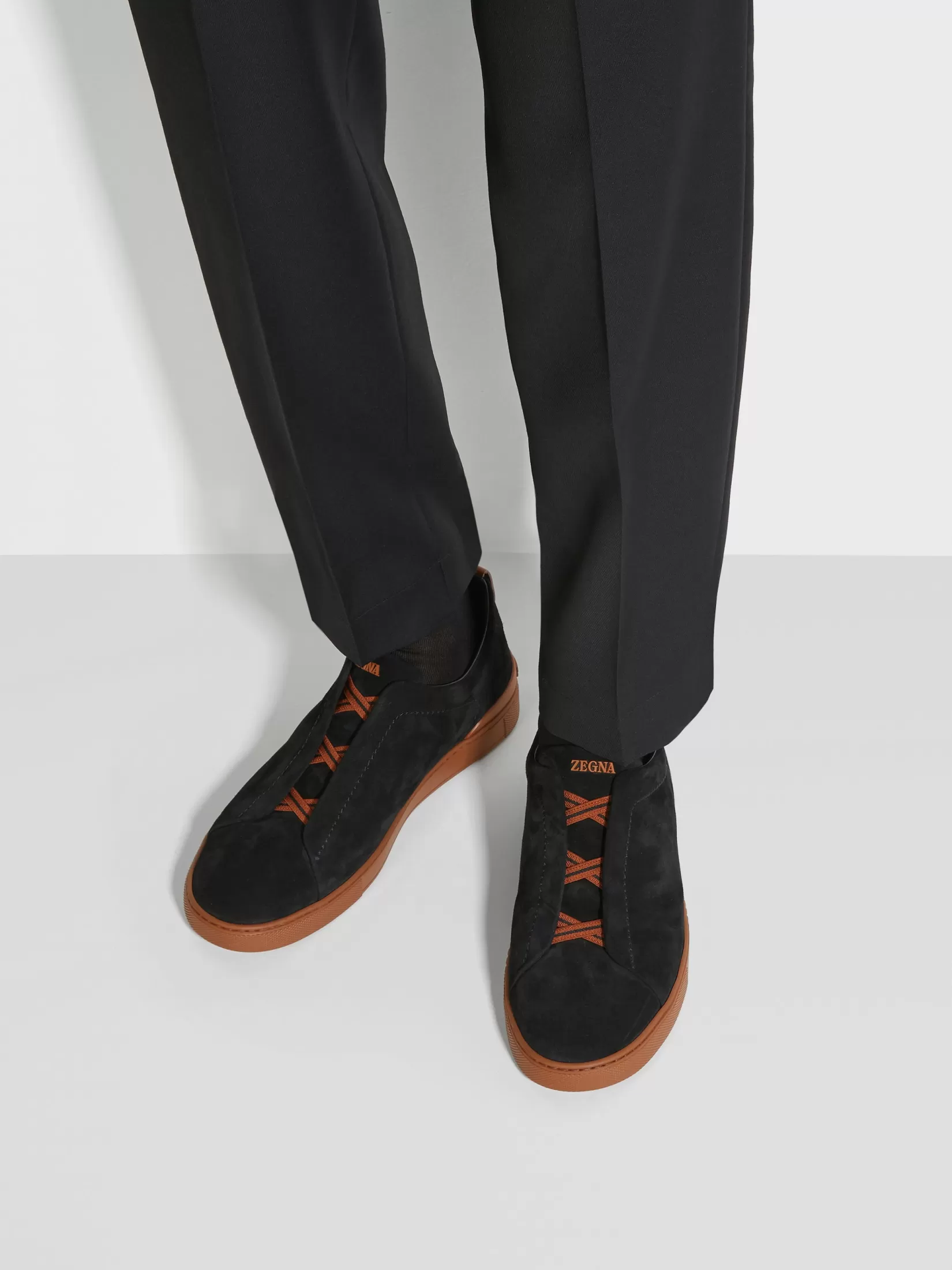 ZEGNA Sneakers<Suede Triple Stitch™ Sneakers Black