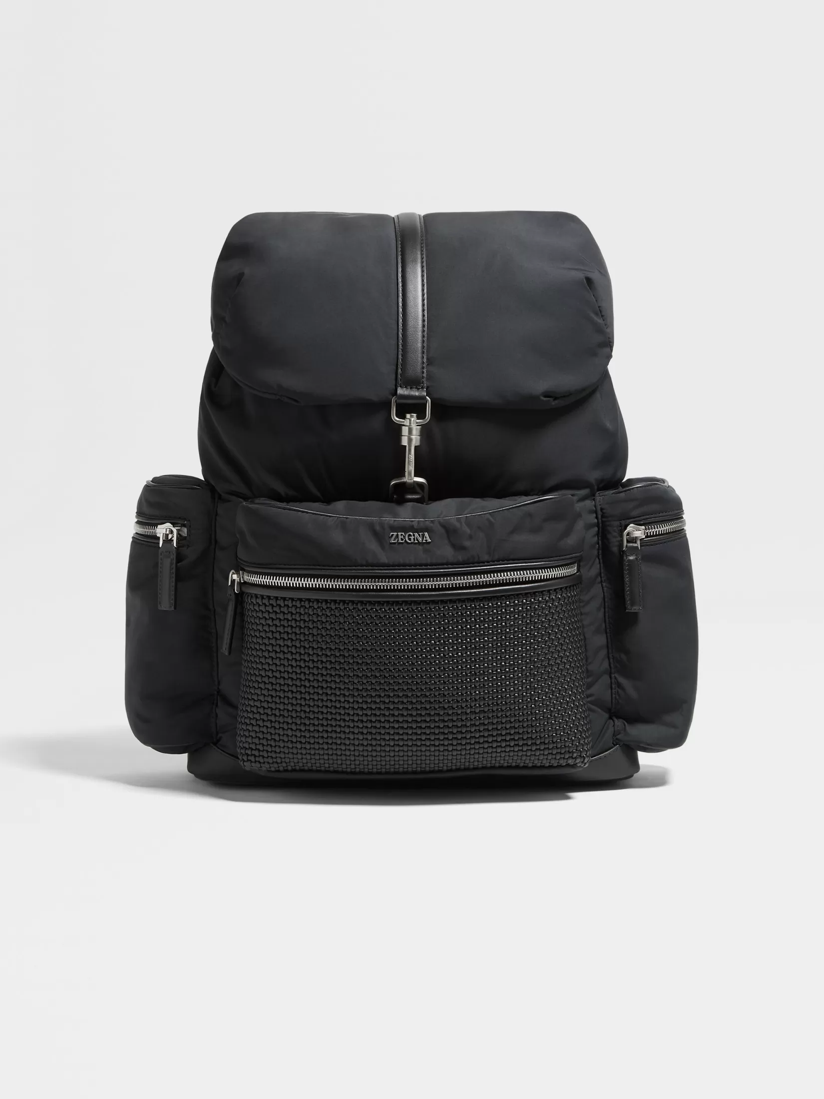 ZEGNA Bags And Wallets<Technical Fabric and PELLETESSUTA™ Leather Backpack Black