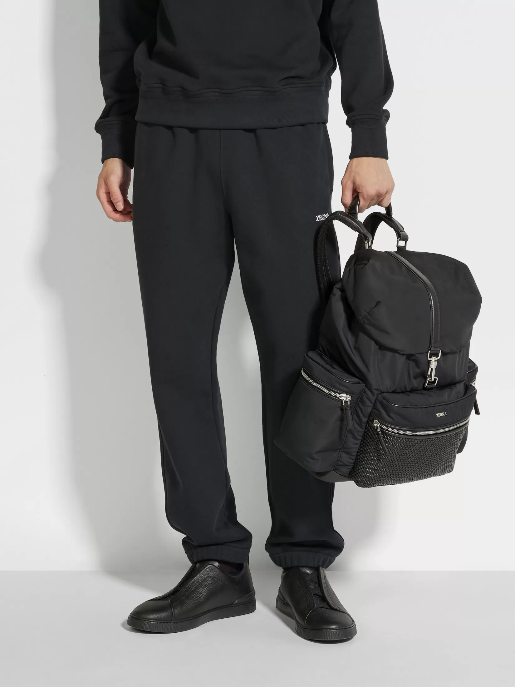 ZEGNA Bags And Wallets<Technical Fabric and PELLETESSUTA™ Leather Backpack Black