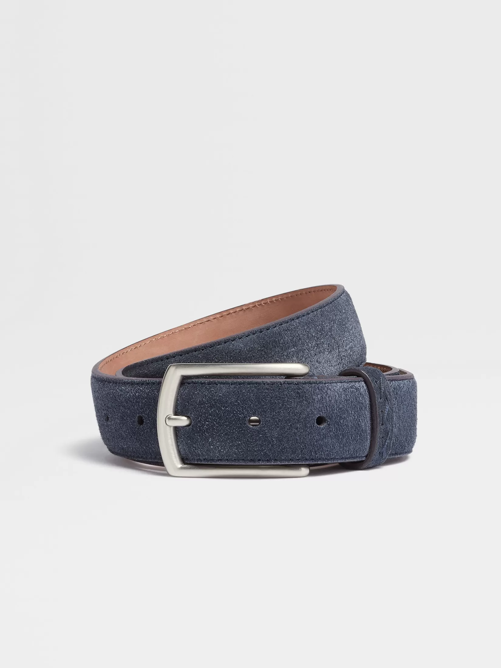 ZEGNA Belts<Suede Belt Blue