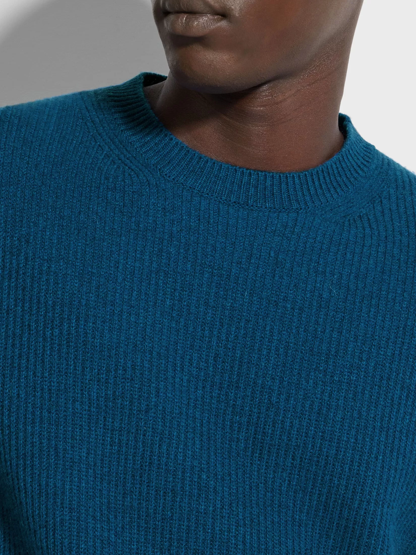 ZEGNA Sweaters<Bright Teal Blue Oasi Cashmere Crewneck BrightTealBlue