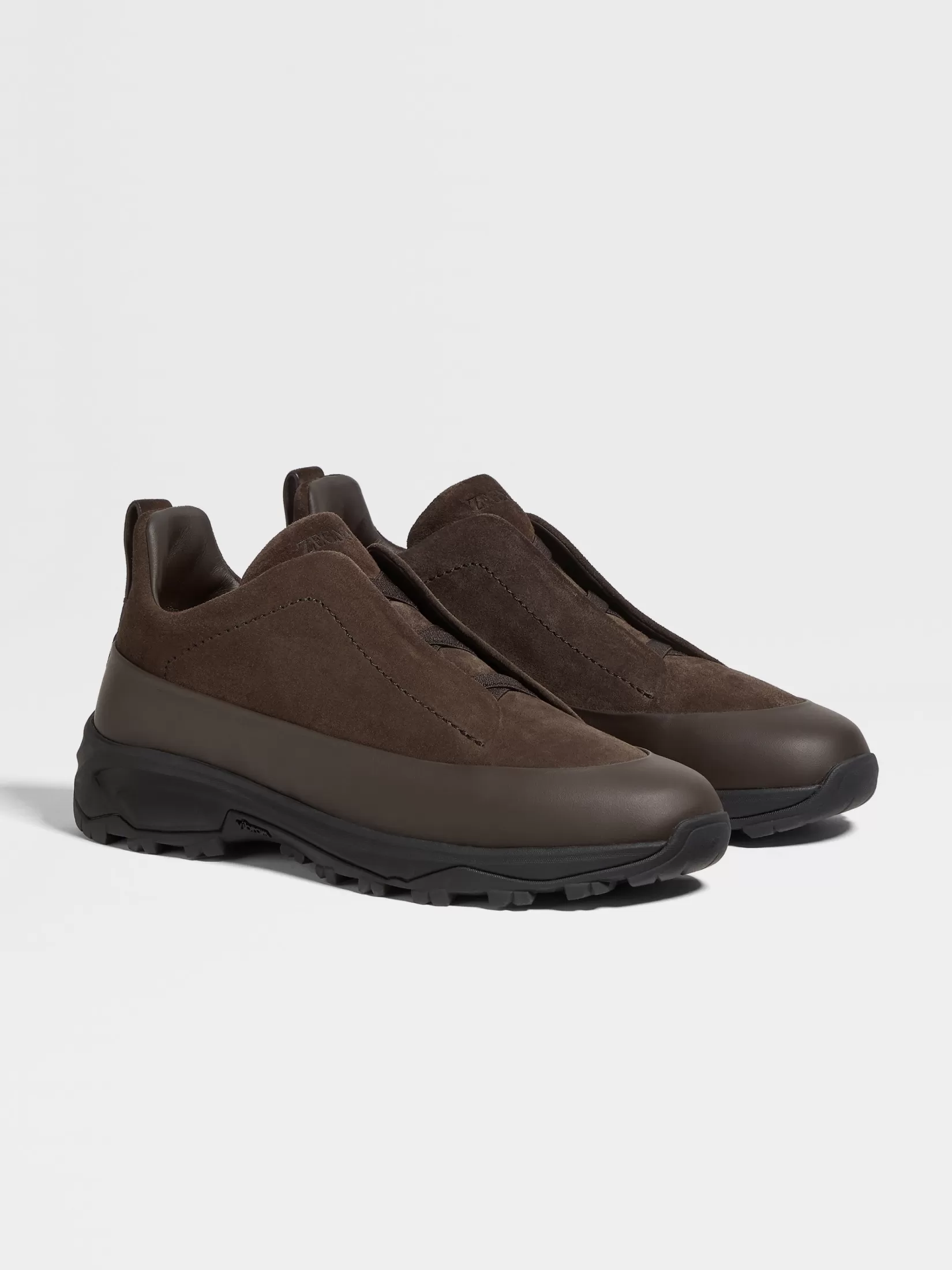 ZEGNA Travel In Style | Sneakers<Suede and Leather Triple Stitch™ Monte Sneakers Brown