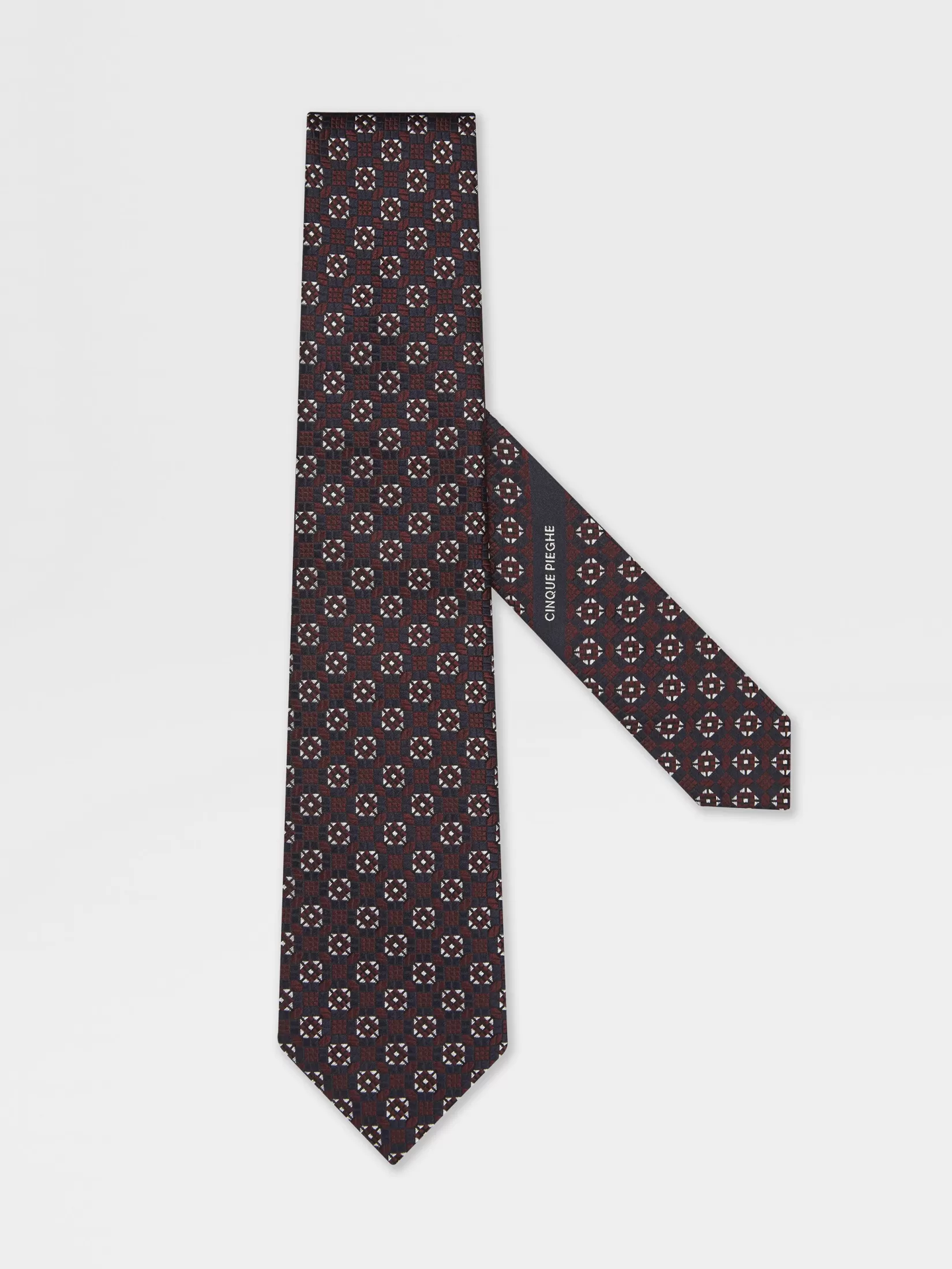 ZEGNA Ties And Bow Ties<CINQUE PIEGHE Silk Tie Burgundy