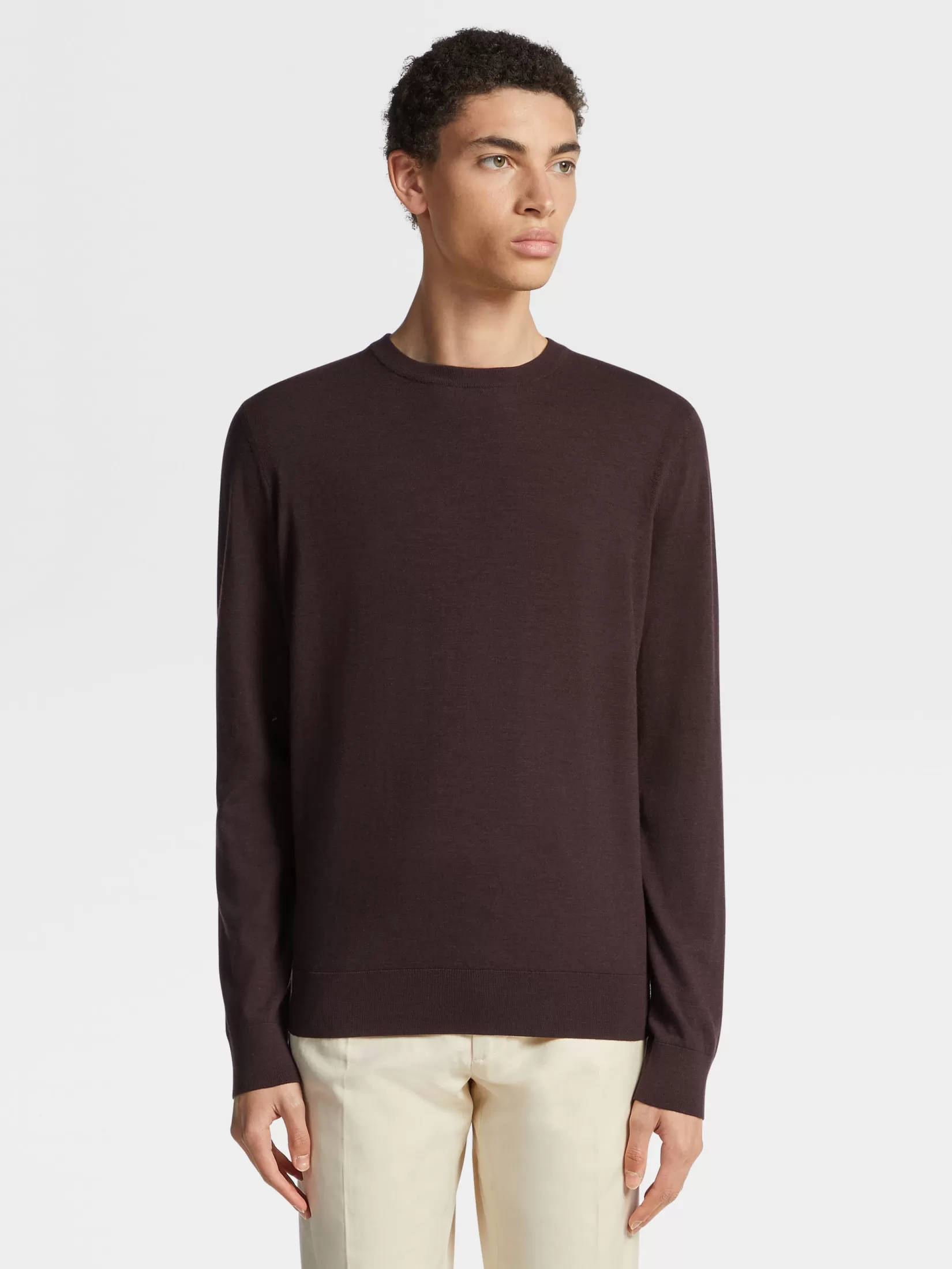 ZEGNA Sweaters<12milmil12 Wool Crewneck Burgundy