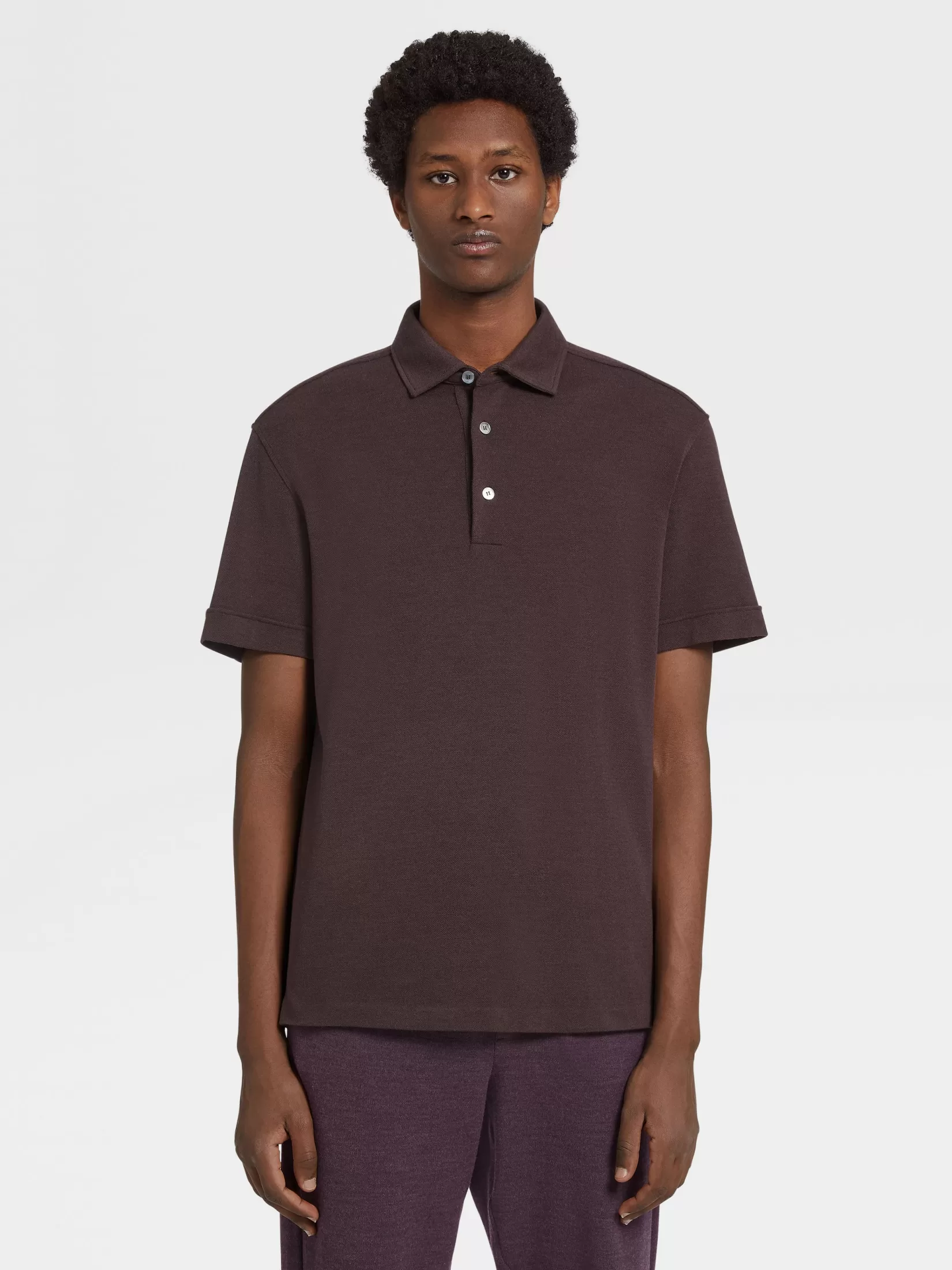 ZEGNA Polo Shirts<Burgundy Mélange 12milmil12 Wool Polo Shirt BurgundyMélange