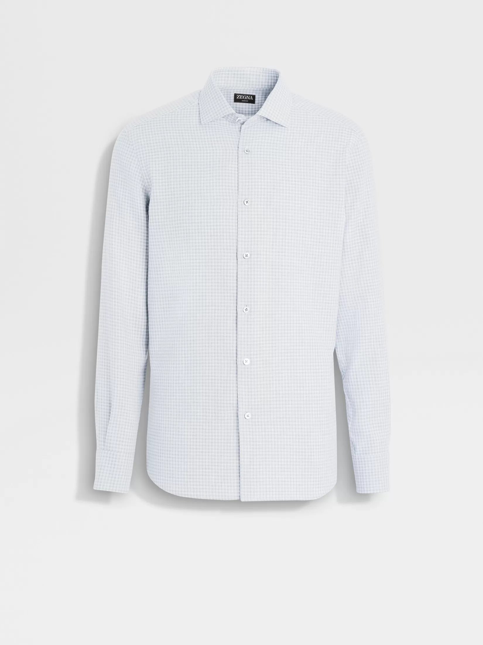 ZEGNA Shirts<Cashco Shirt LightBlue/OffWhite