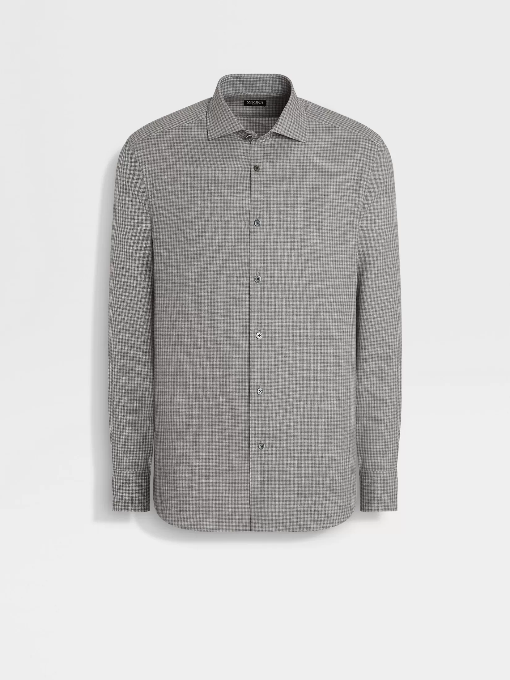 ZEGNA Shirts<Cashco Shirt DarkGrey/NavyBlue