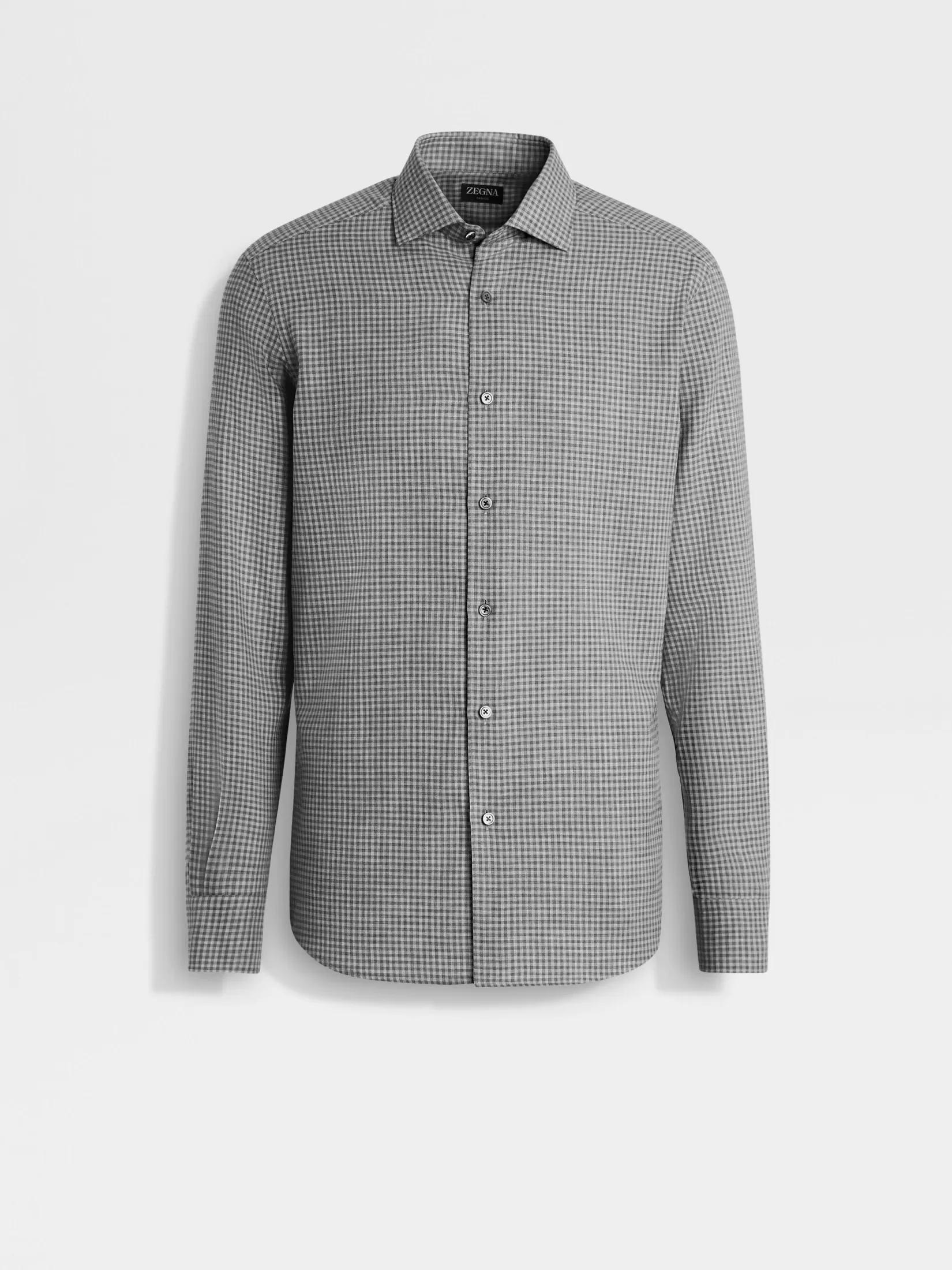 ZEGNA Shirts<Cashco Shirt LightGrey/Black