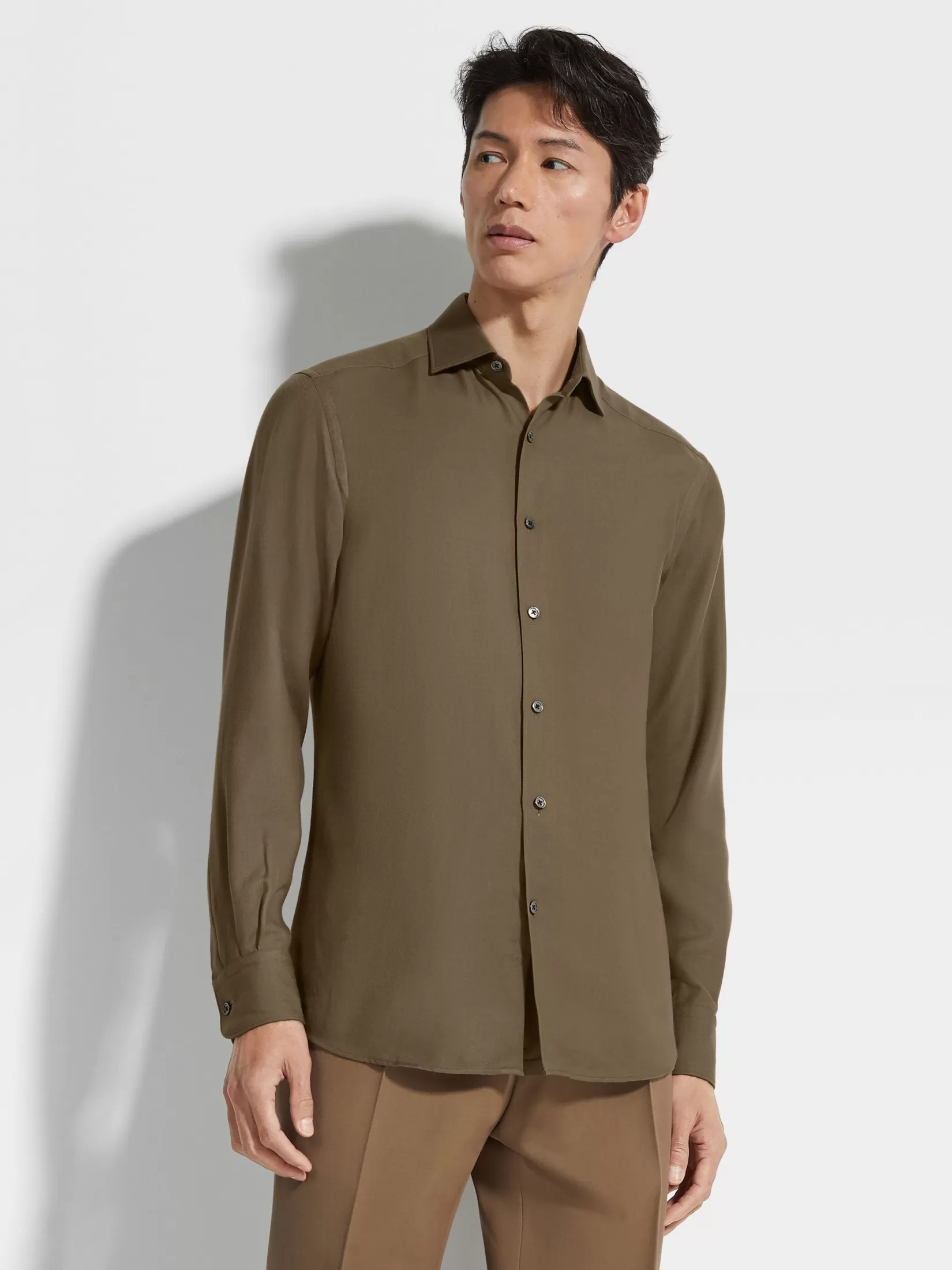 ZEGNA Shirts<Cashco Shirt Khaki