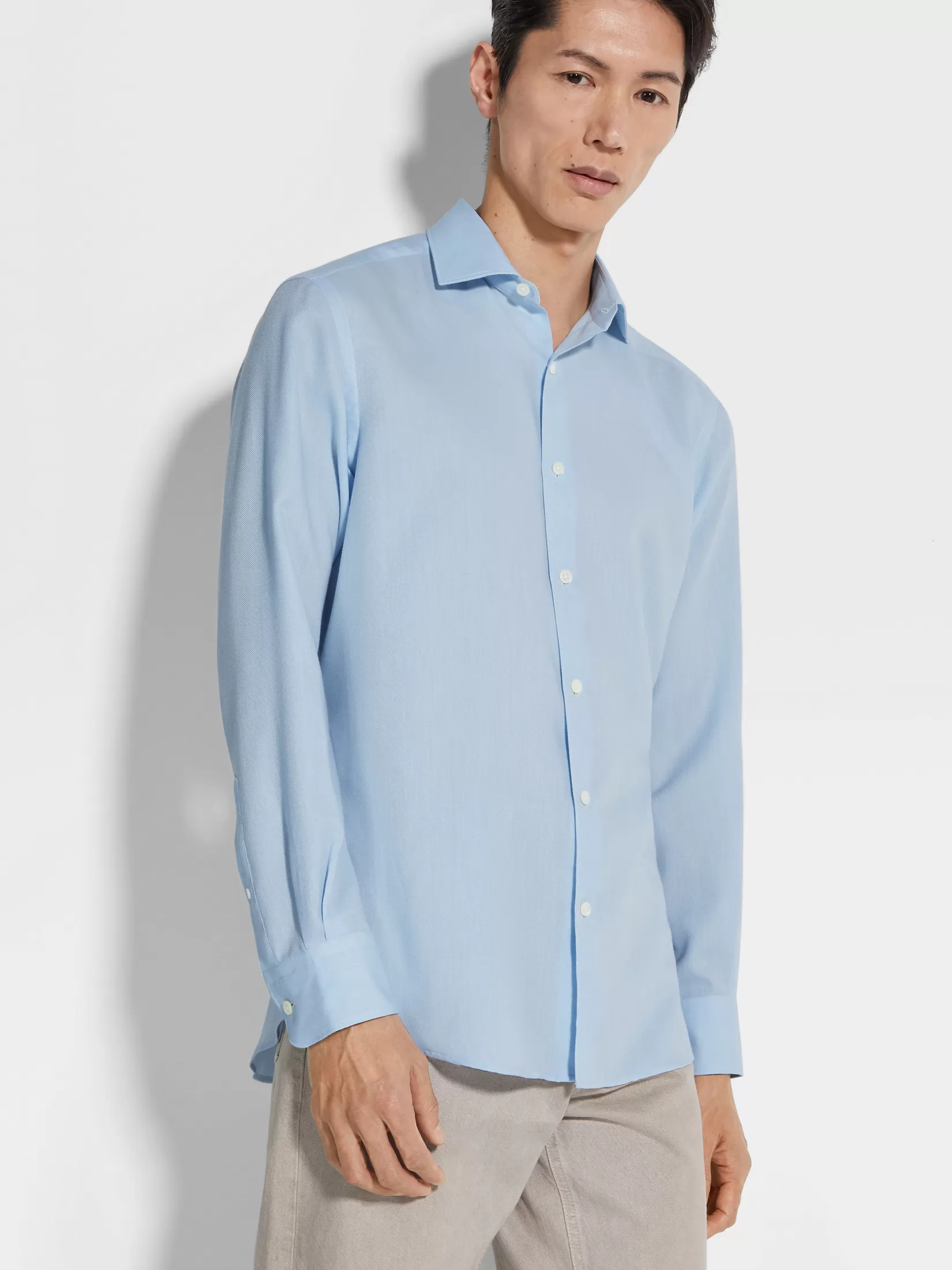 ZEGNA Shirts<Cashco Shirt LightBlue