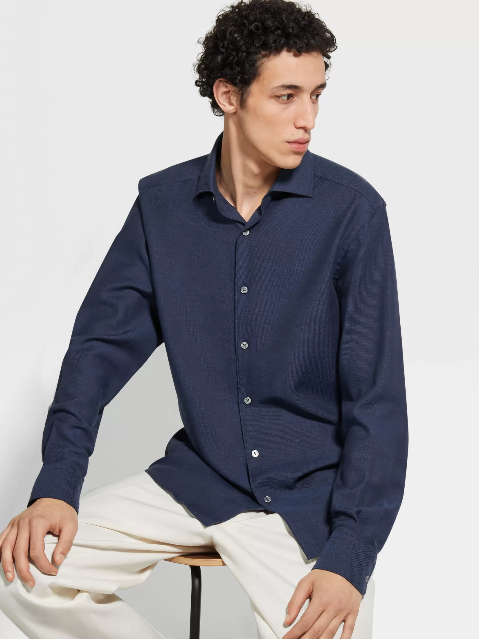 ZEGNA Shirts<Cashco Shirt NavyBlue