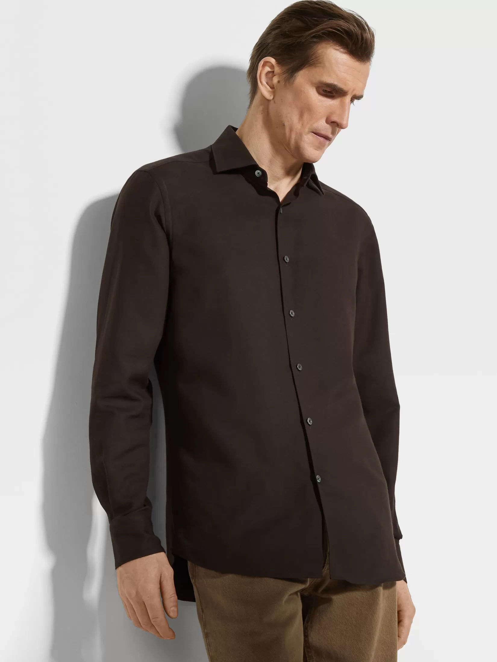 ZEGNA Shirts<Cashco Shirt DarkBrown