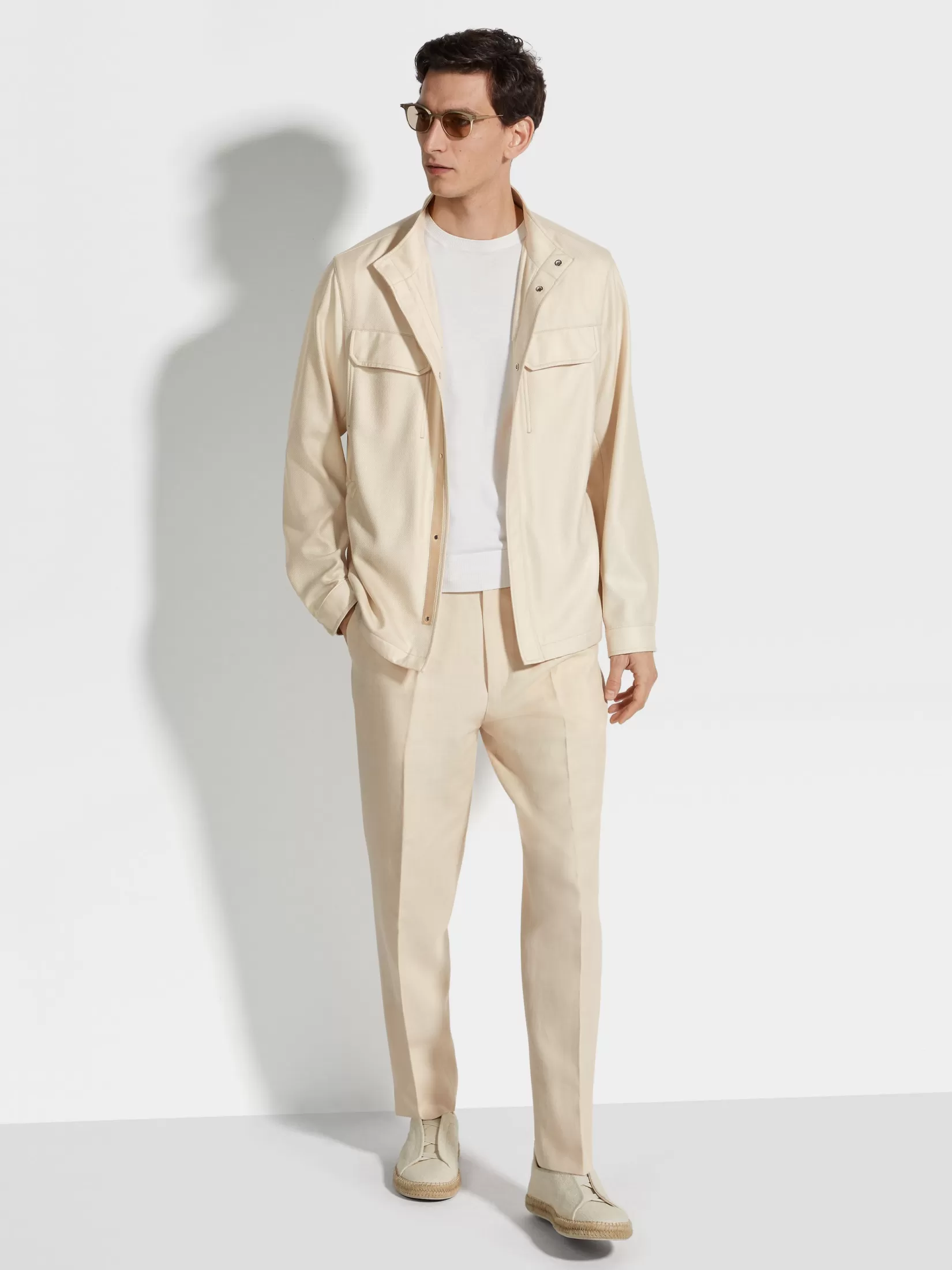 ZEGNA Resort Essentials | Jackets And Coats<Cashmere Silk and Linen Blouson White