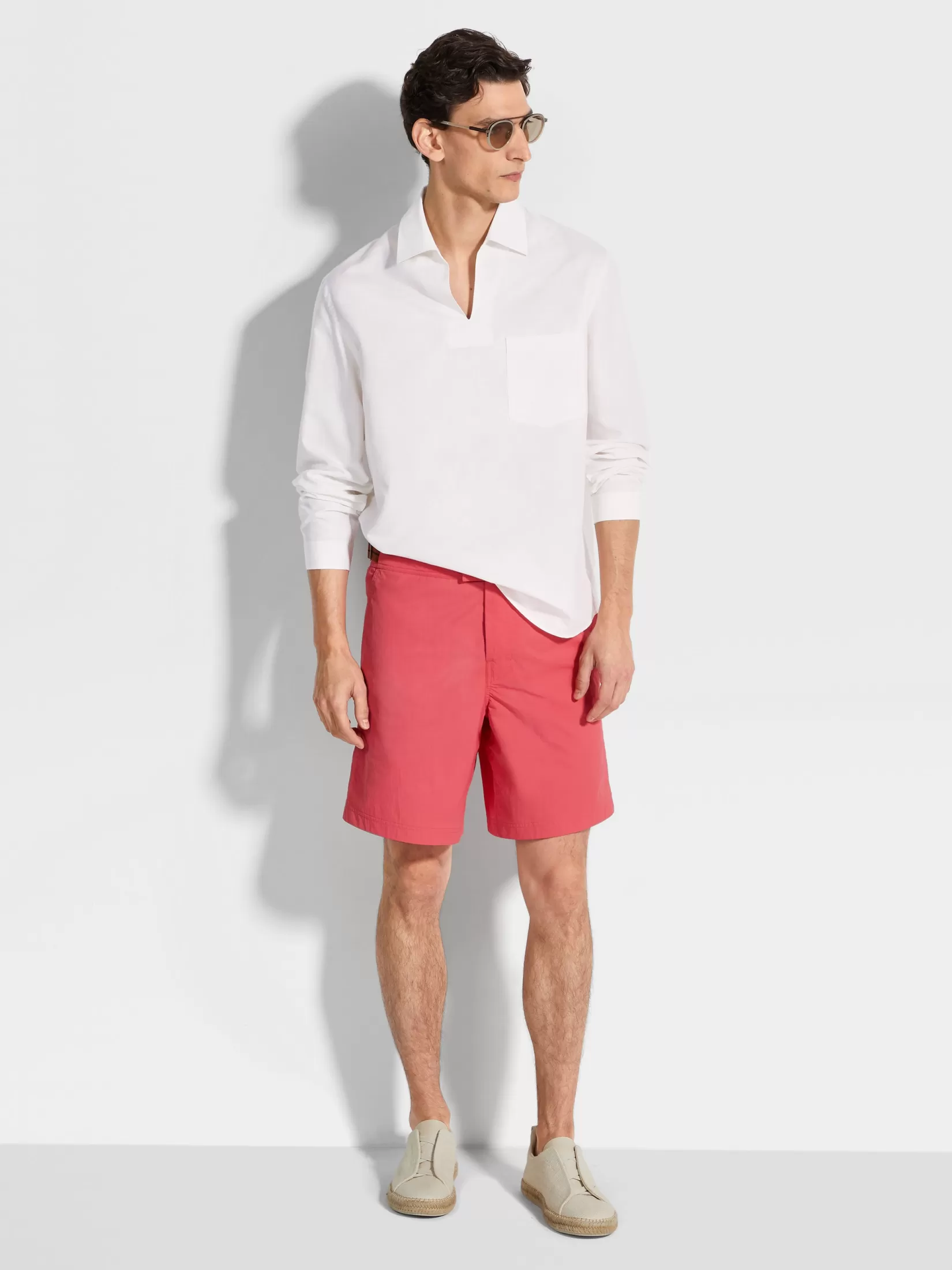 ZEGNA Resort Essentials | Shirts<Crossover Blend Cotton Linen and Silk Polo Shirt White