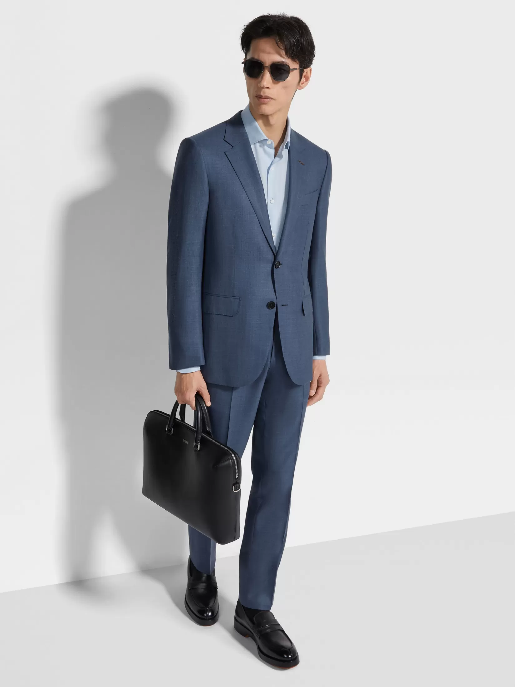 ZEGNA Suits<Dark Avio Blue Centoventimila Wool Suit DarkAvioBlue