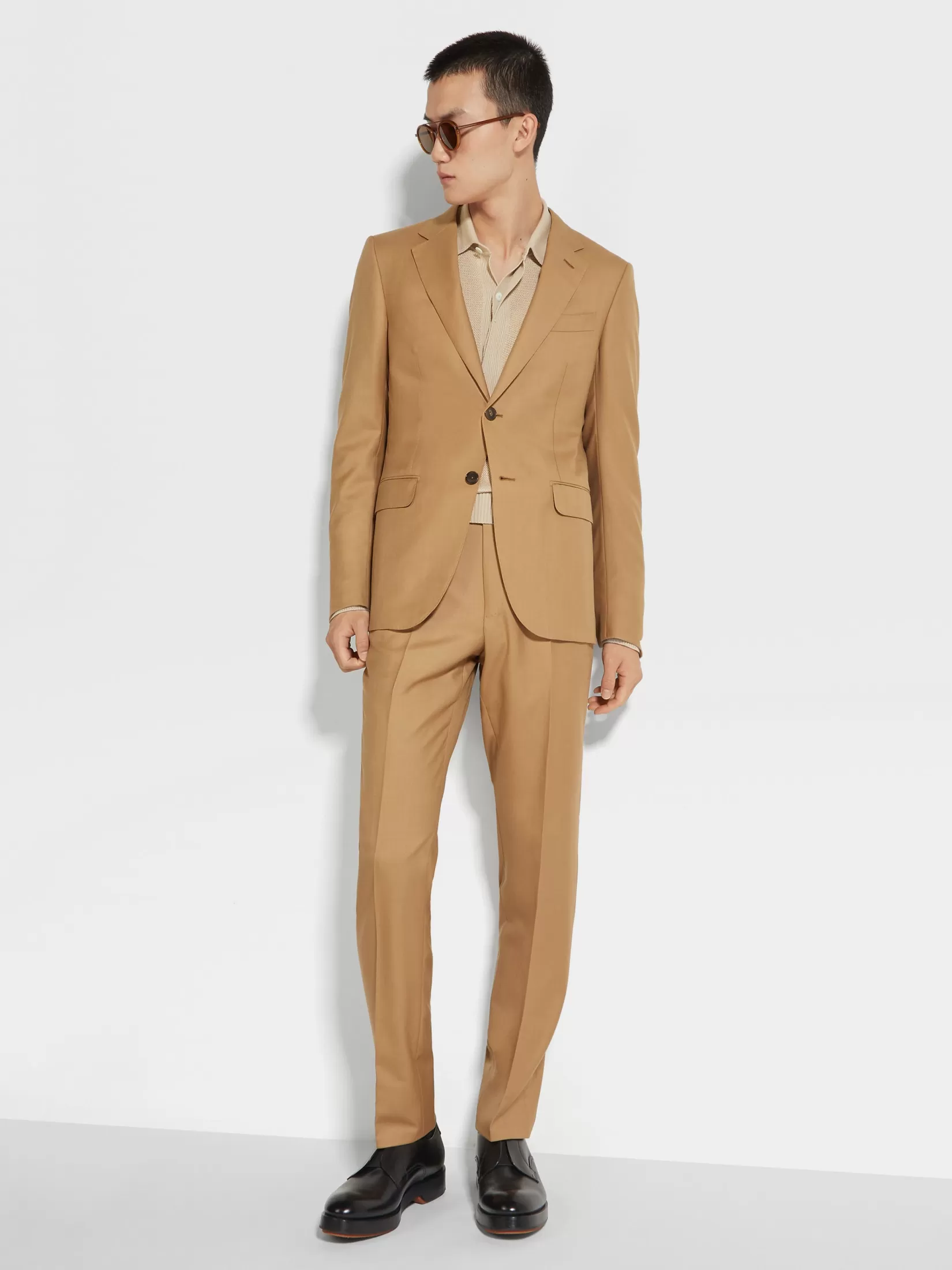 ZEGNA Suits<Dark Beige Oasi Cashmere Suit DarkBeige