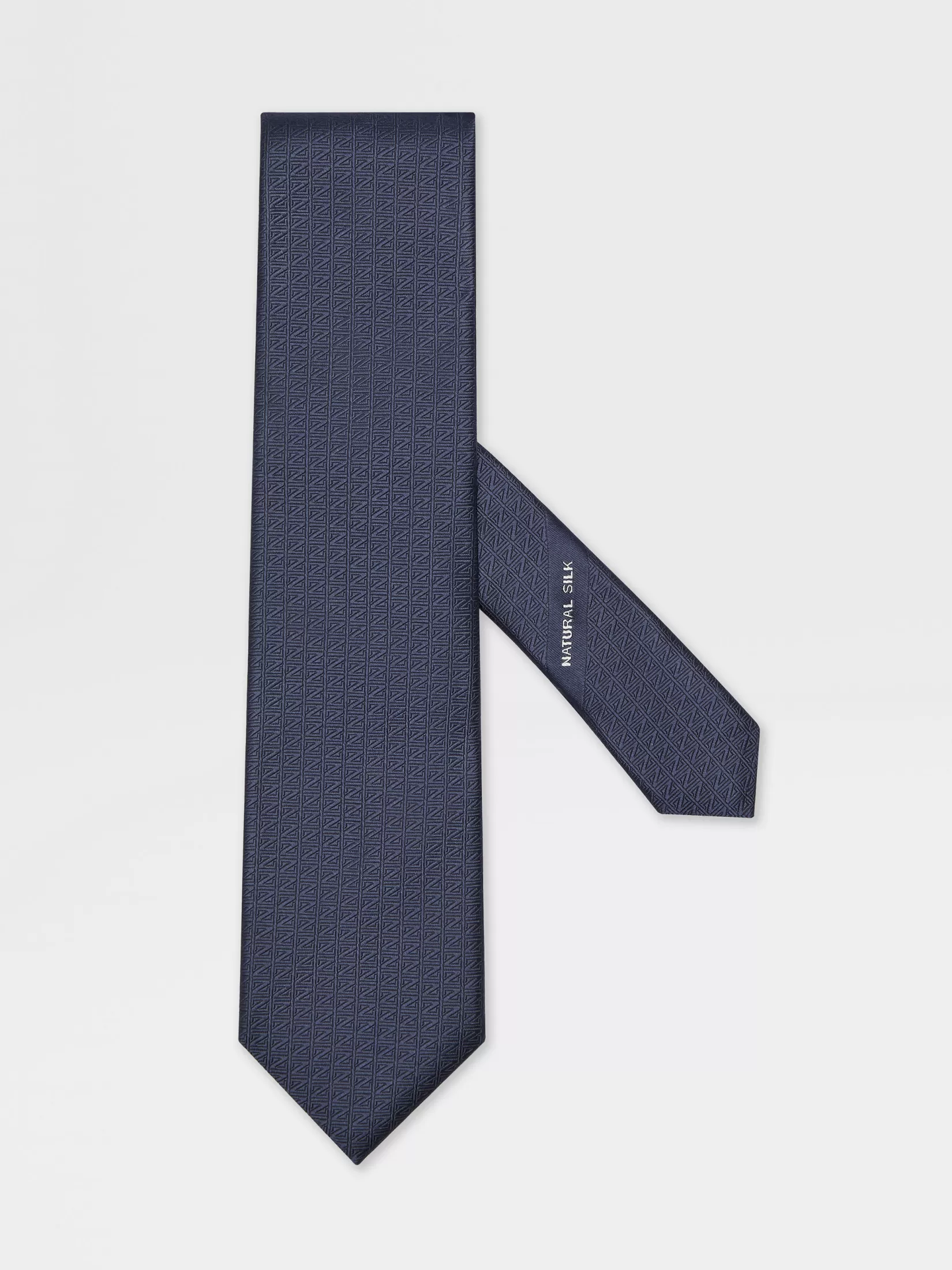 ZEGNA Ties And Bow Ties<Dark Blue Natural Silk Tie DarkBlue