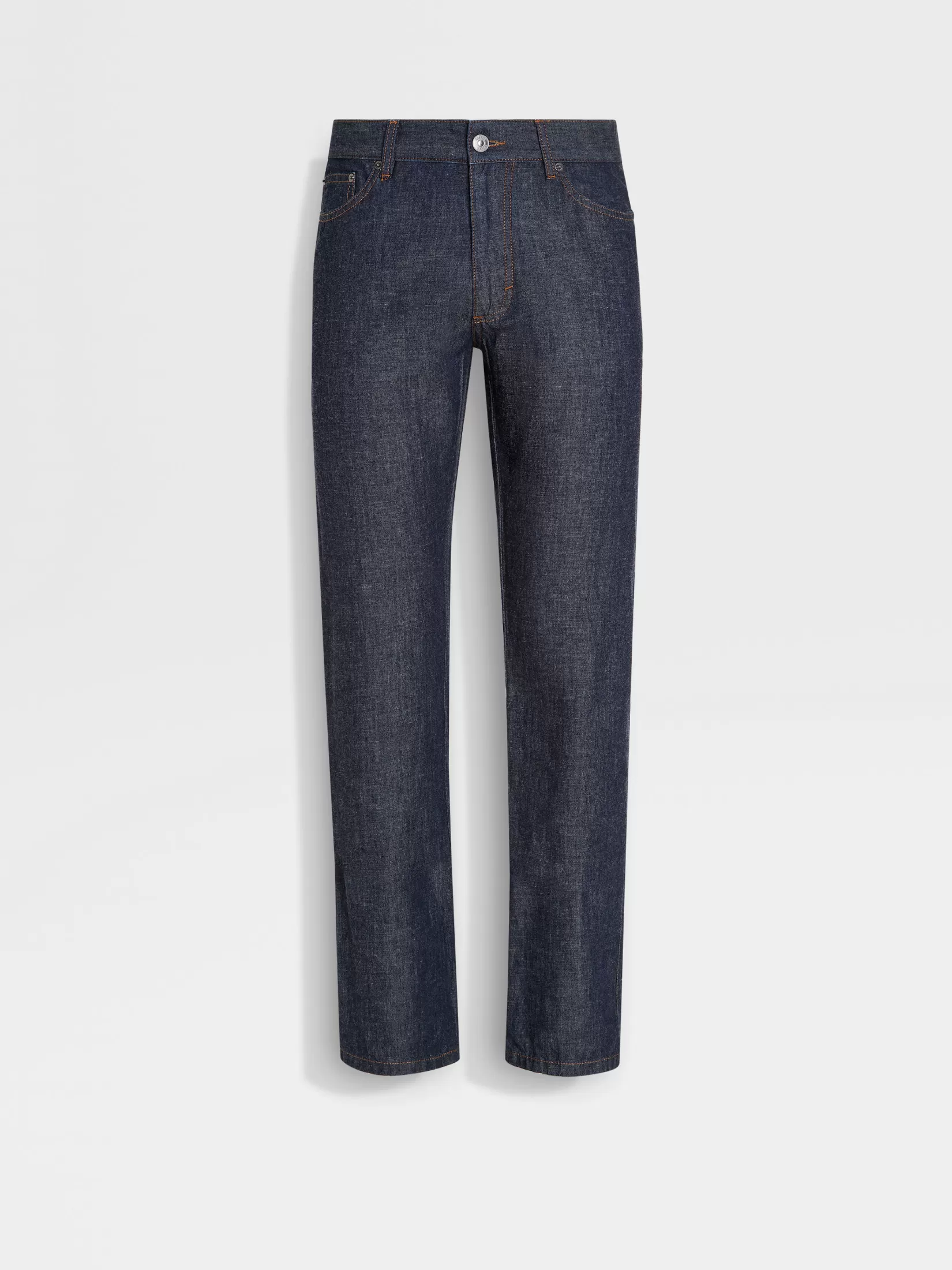 ZEGNA Jeans<Dark Blue Rinse-washed Cotton and Linen Roccia Jeans DarkBlue