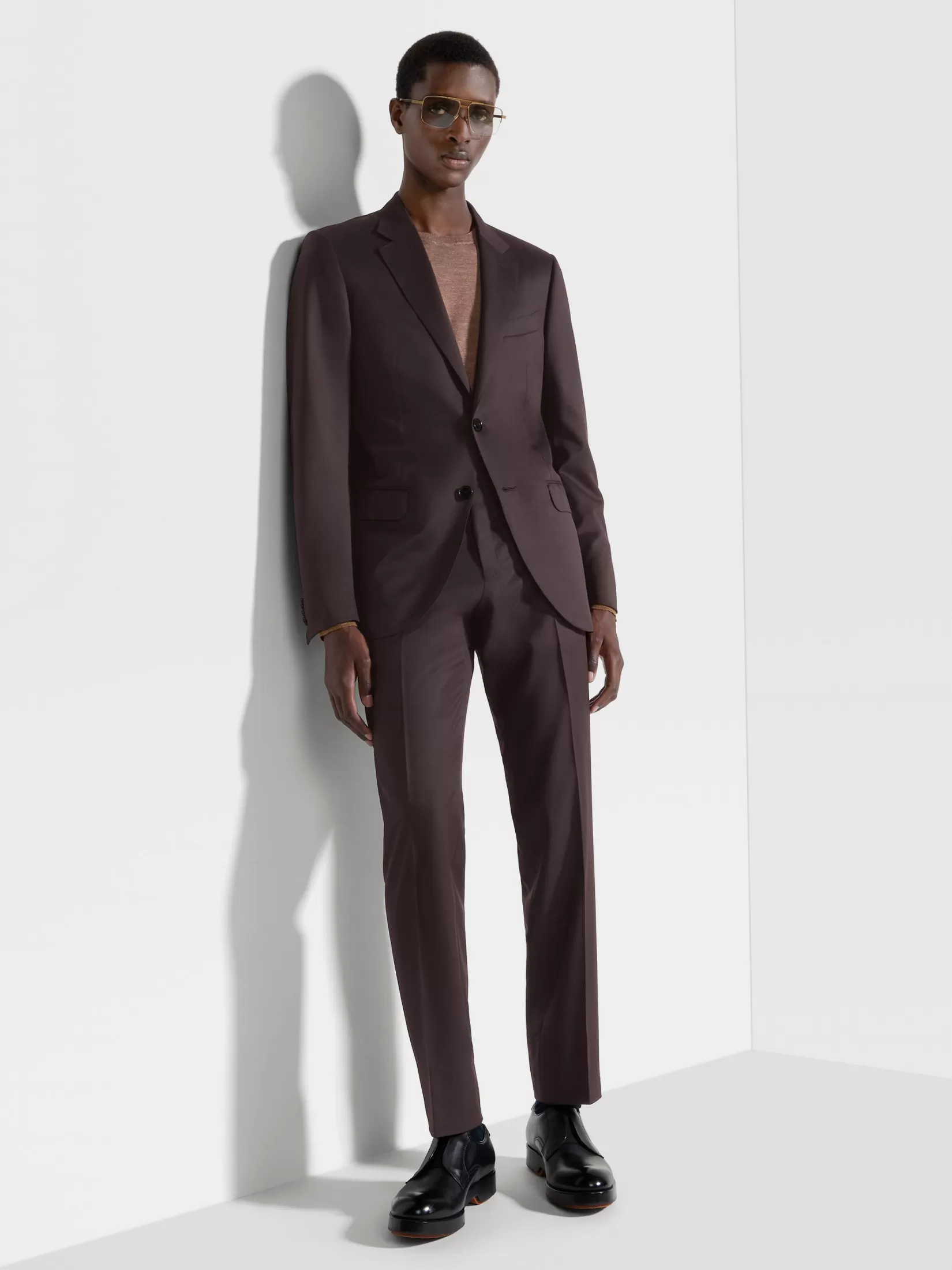 ZEGNA Suits<Dark Brown Centoventimila Wool Suit DarkBrown