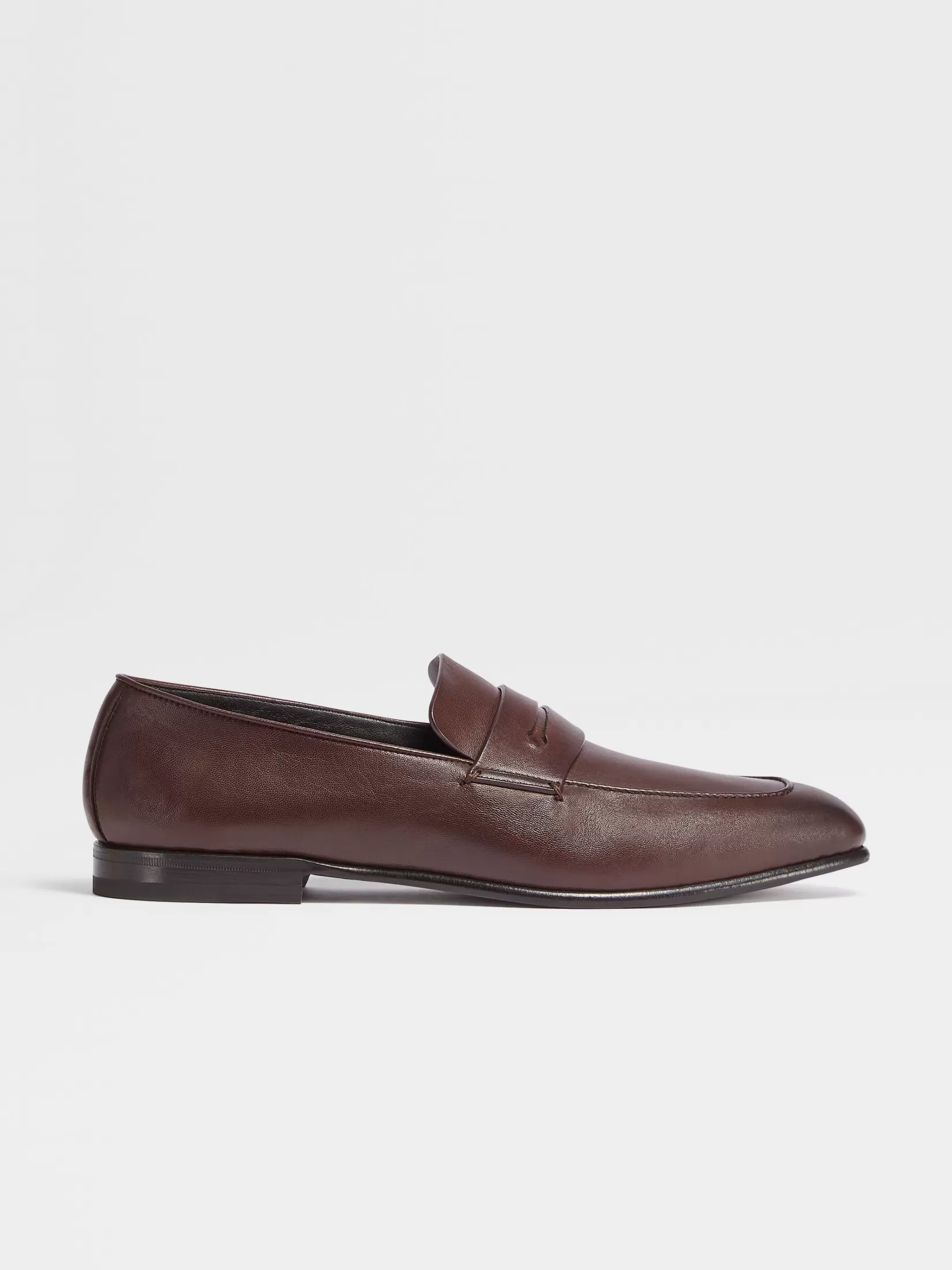 ZEGNA Loafers<Dark Brown Leather L'Asola Loafers DarkBrown