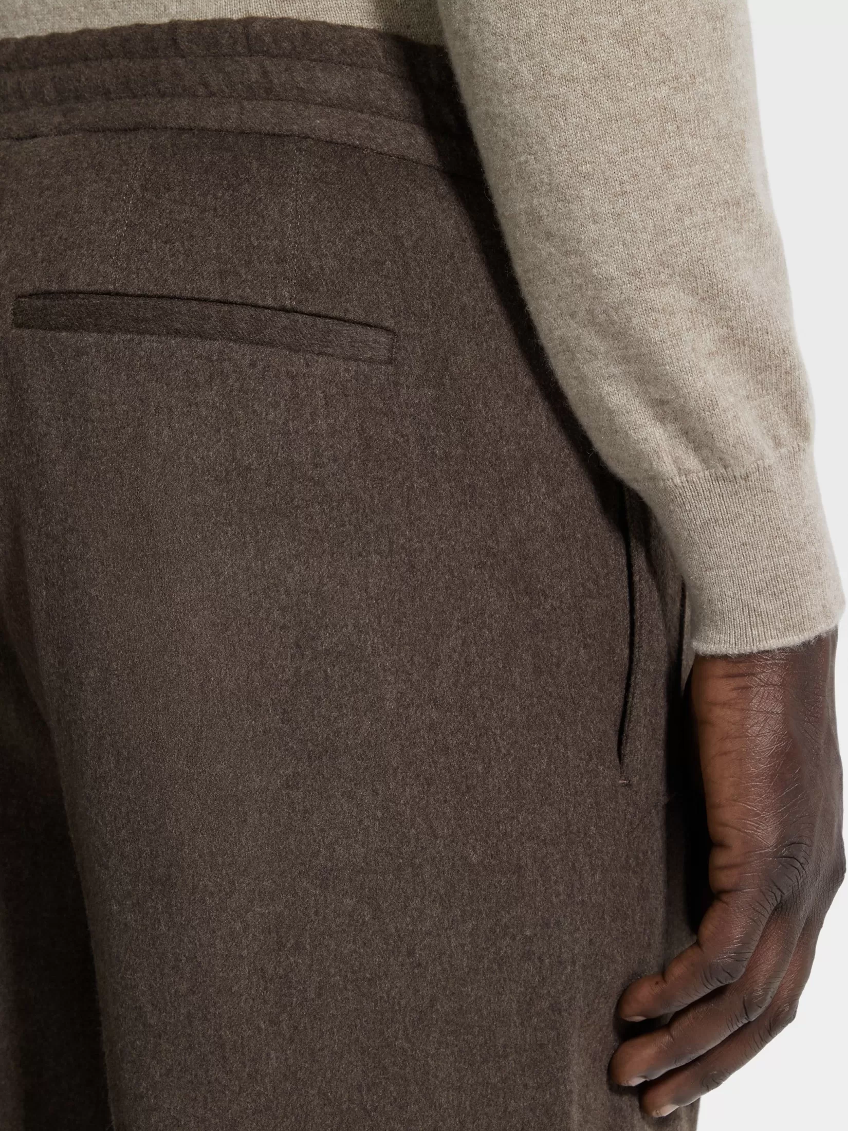 ZEGNA Joggers And Sweatshirts<Dark Brown 15milmil15 Wool Joggers DarkBrown