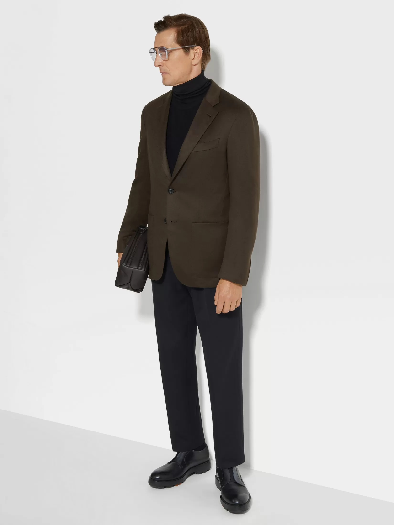 ZEGNA Blazers<Dark Brown Oasi Cashmere Jacket DarkBrown