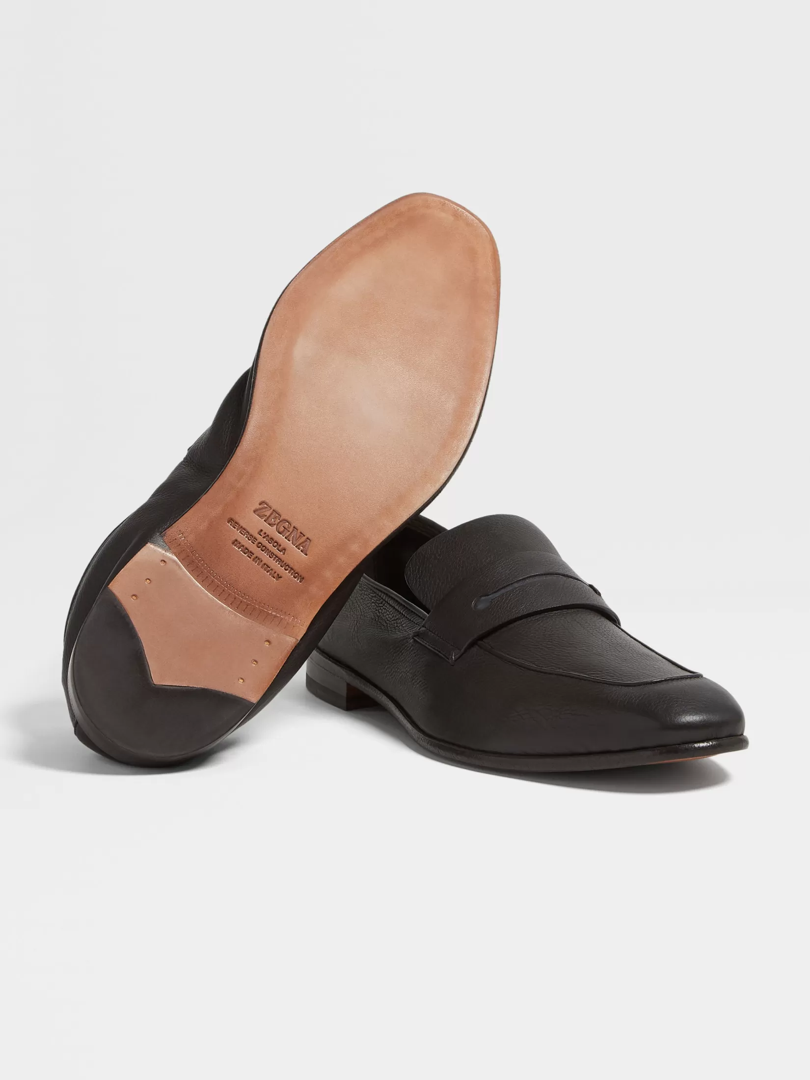 ZEGNA Loafers<Dark Brown SECONDSKIN L'Asola Loafers DarkBrown