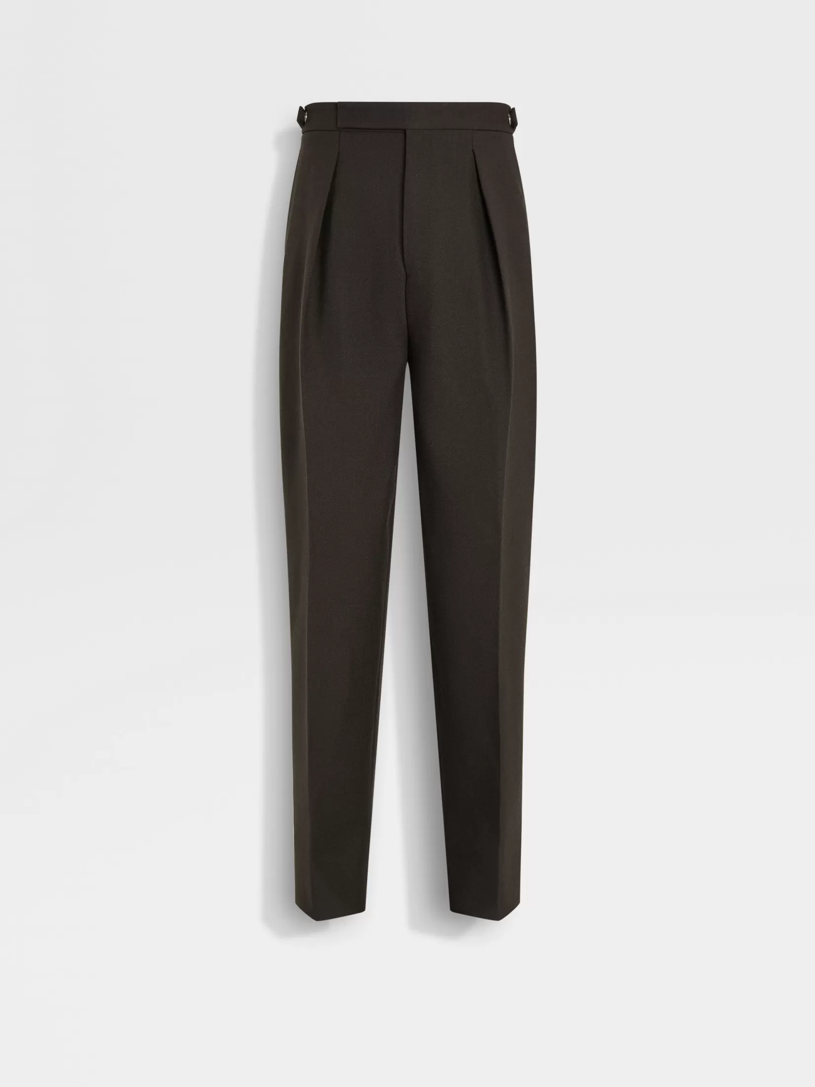 ZEGNA Pants<Dark Brown Wool Pants DarkBrown