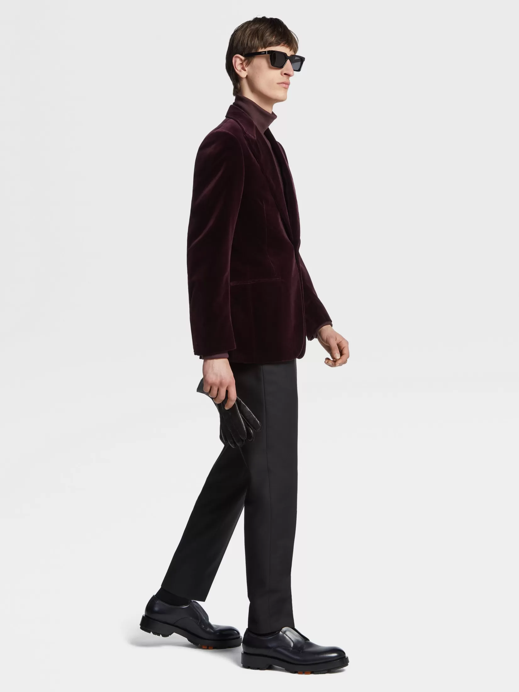 ZEGNA Blazers<Dark Burgundy Cotton Evening Jacket DarkBurgundy