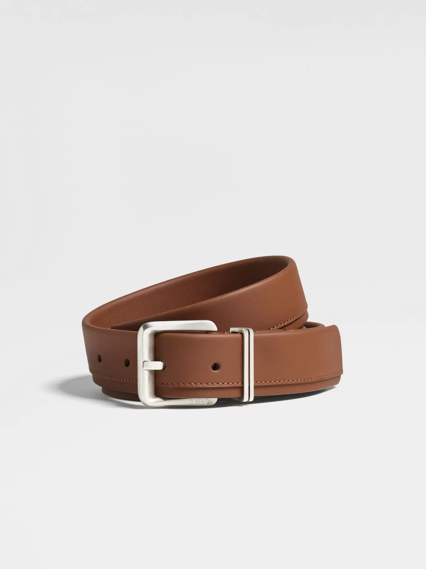 ZEGNA Belts<Dark Foliage Leather Belt DarkFoliage