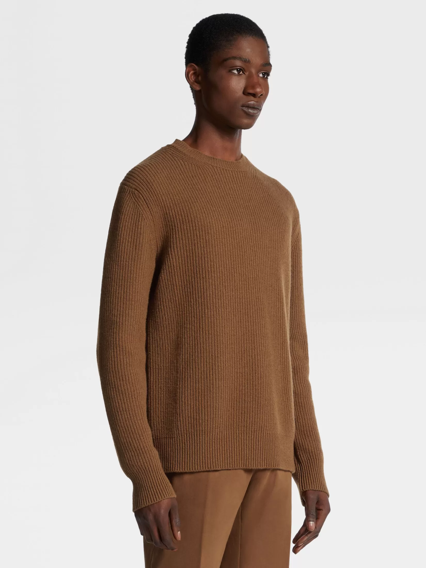 ZEGNA Travel In Style | Sweaters<Dark Foliage Mélange Oasi Cashmere Crewneck DarkFoliageMélange