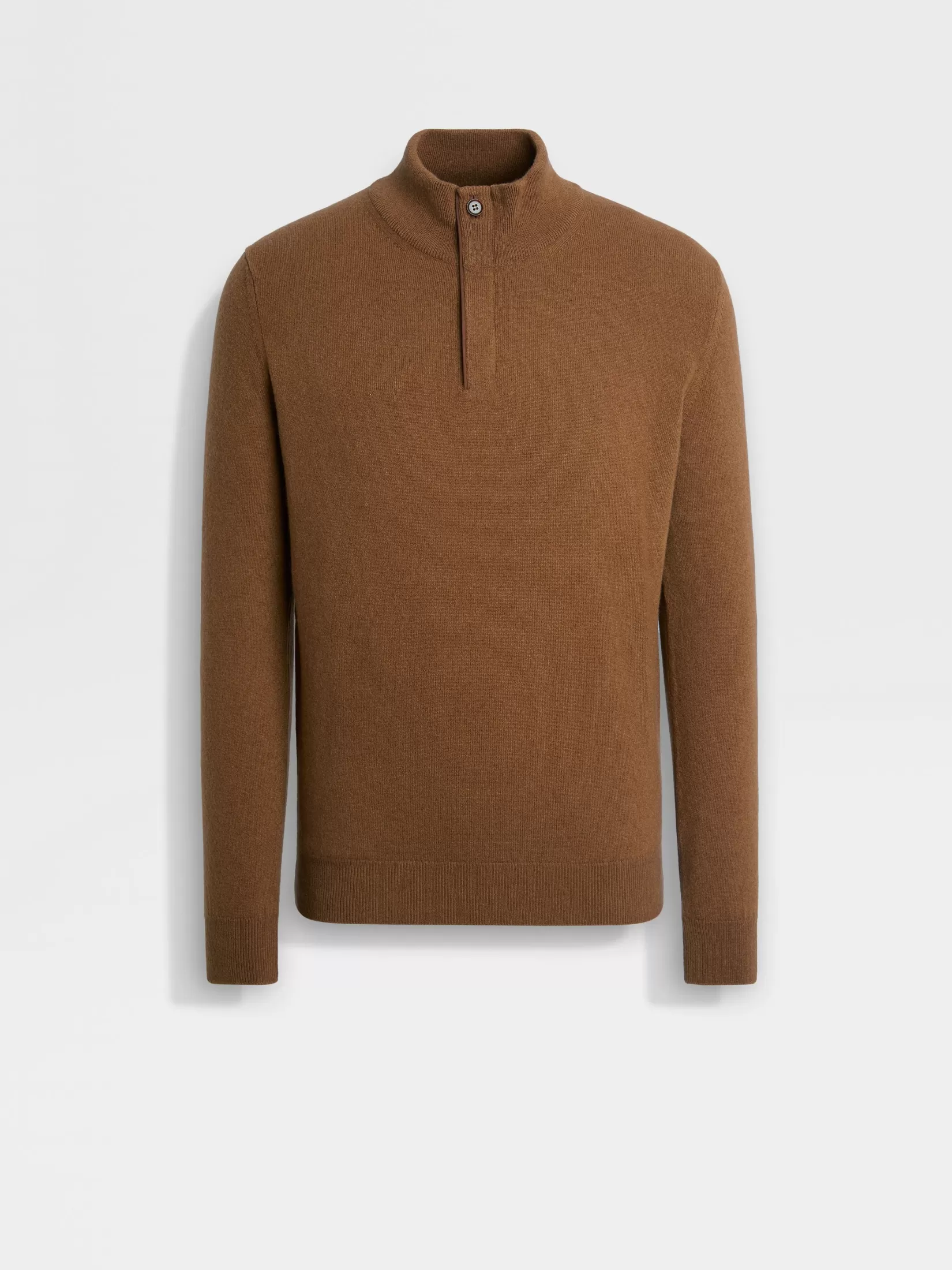 ZEGNA Sweaters<Dark Foliage Mélange Oasi Cashmere Zip Mock Neck Sweater DarkFoliageMélange