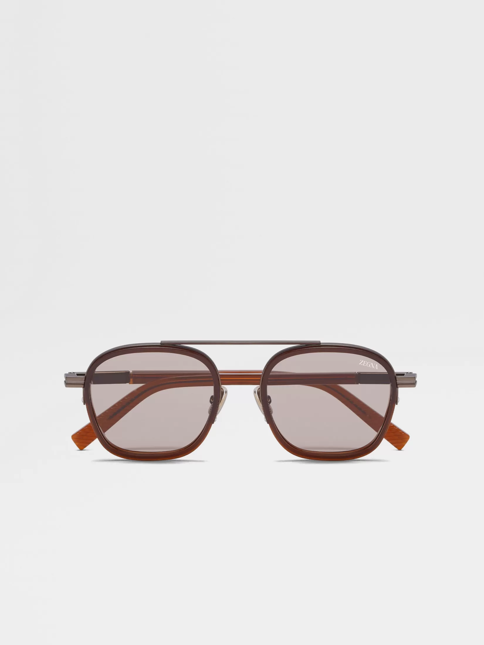 ZEGNA Resort Essentials | Small Gifts<Dark Foliage Orizzonte I Acetate and Metal Sunglasses DarkFoliage